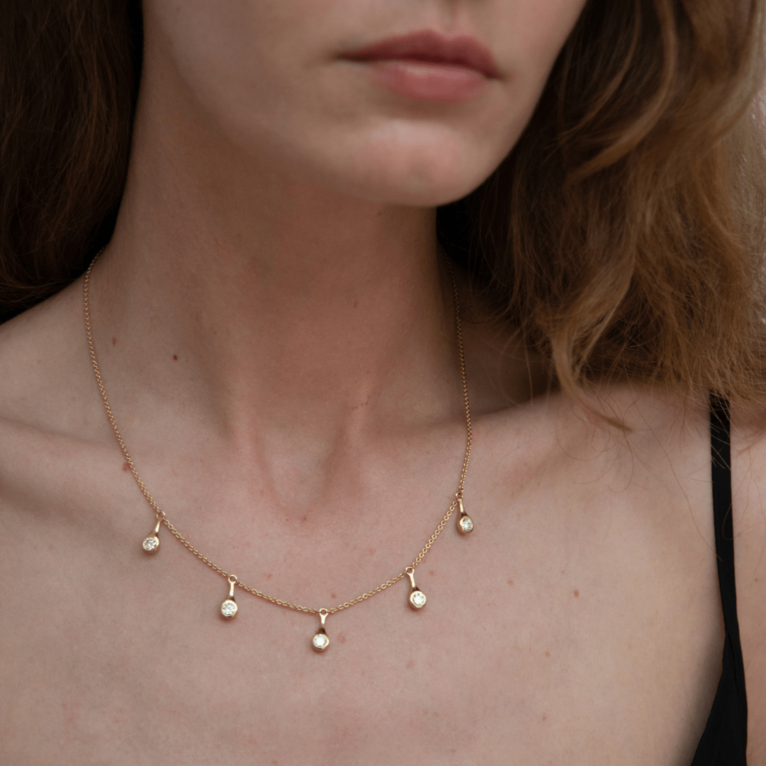 886 Royal Mint Necklaces Teardrop Diamond Necklace, 18ct Yellow Gold