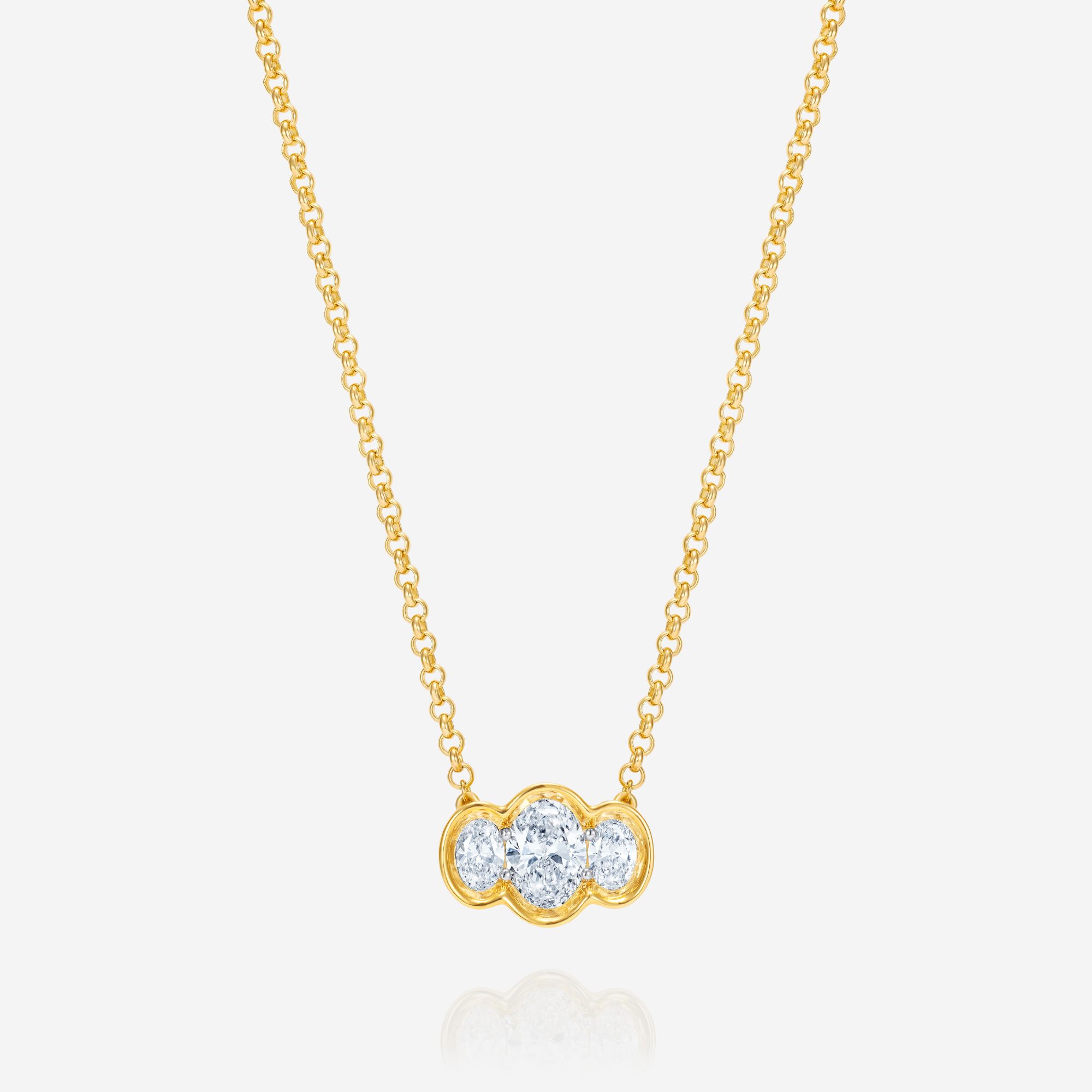 886 Royal Mint Necklaces Trilogy Diamond Necklace, 18ct Yellow Gold