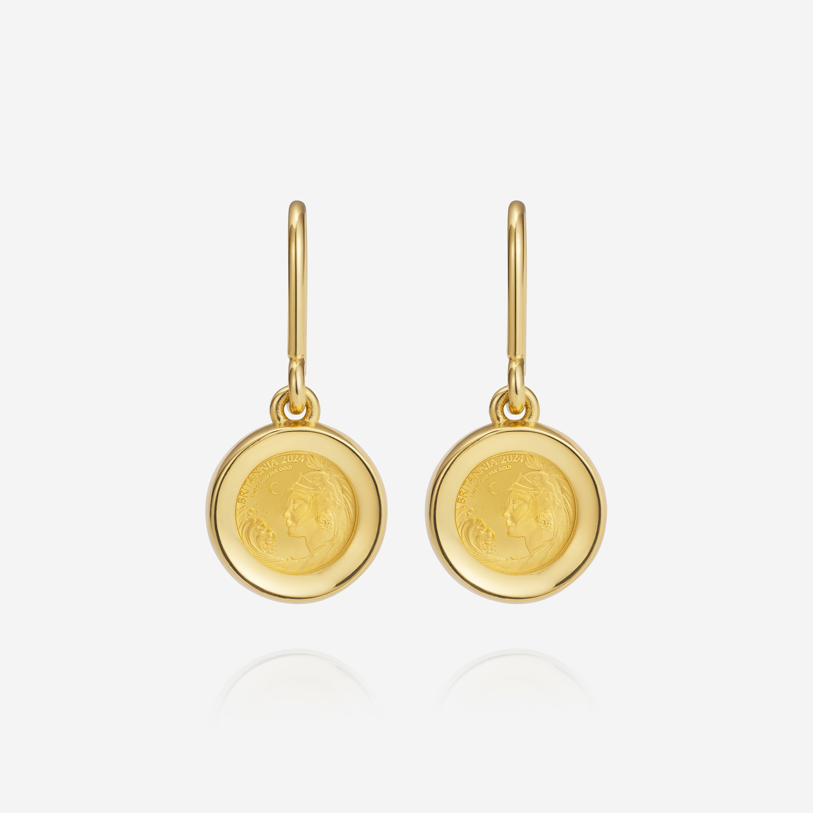 886 Royal Mint Earrings 1/40oz Drop Earring, 18ct Yellow Gold
