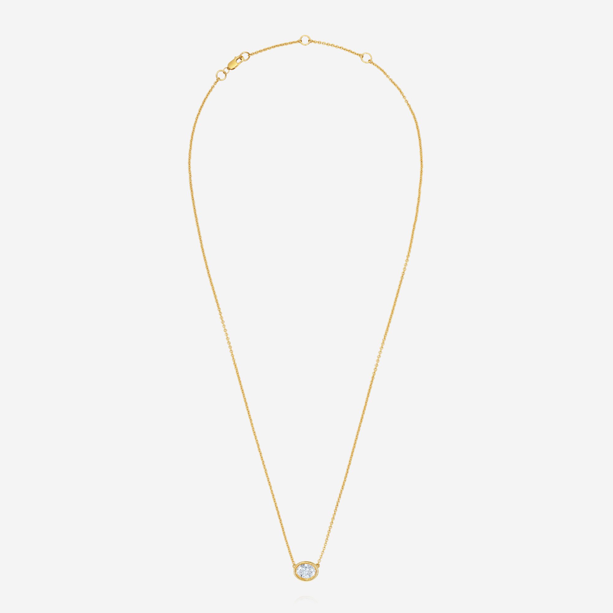 886 Royal Mint Necklaces Frameset Oval Cut Diamond Necklace, 18ct Yellow Gold