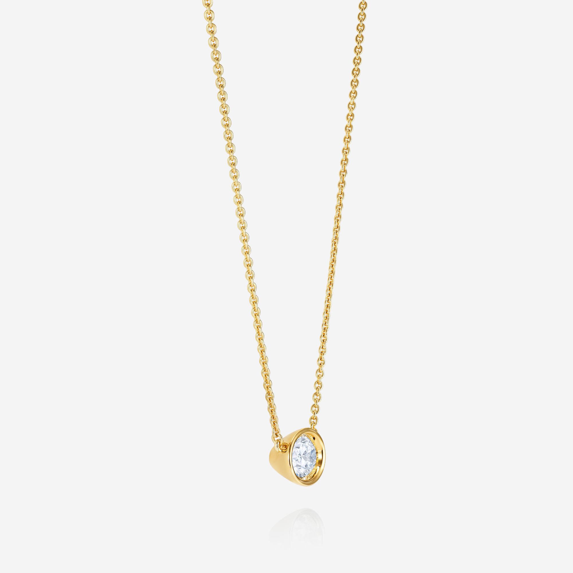 886 Royal Mint Necklaces Frameset Oval Cut Diamond Necklace, 18ct Yellow Gold