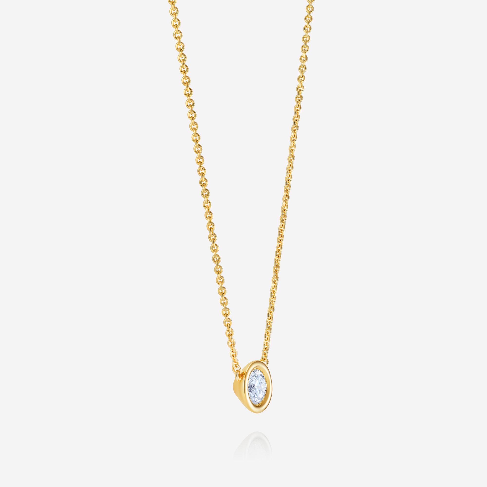886 Royal Mint Necklaces Frameset Round Cut Diamond Necklace, 18ct Yellow Gold