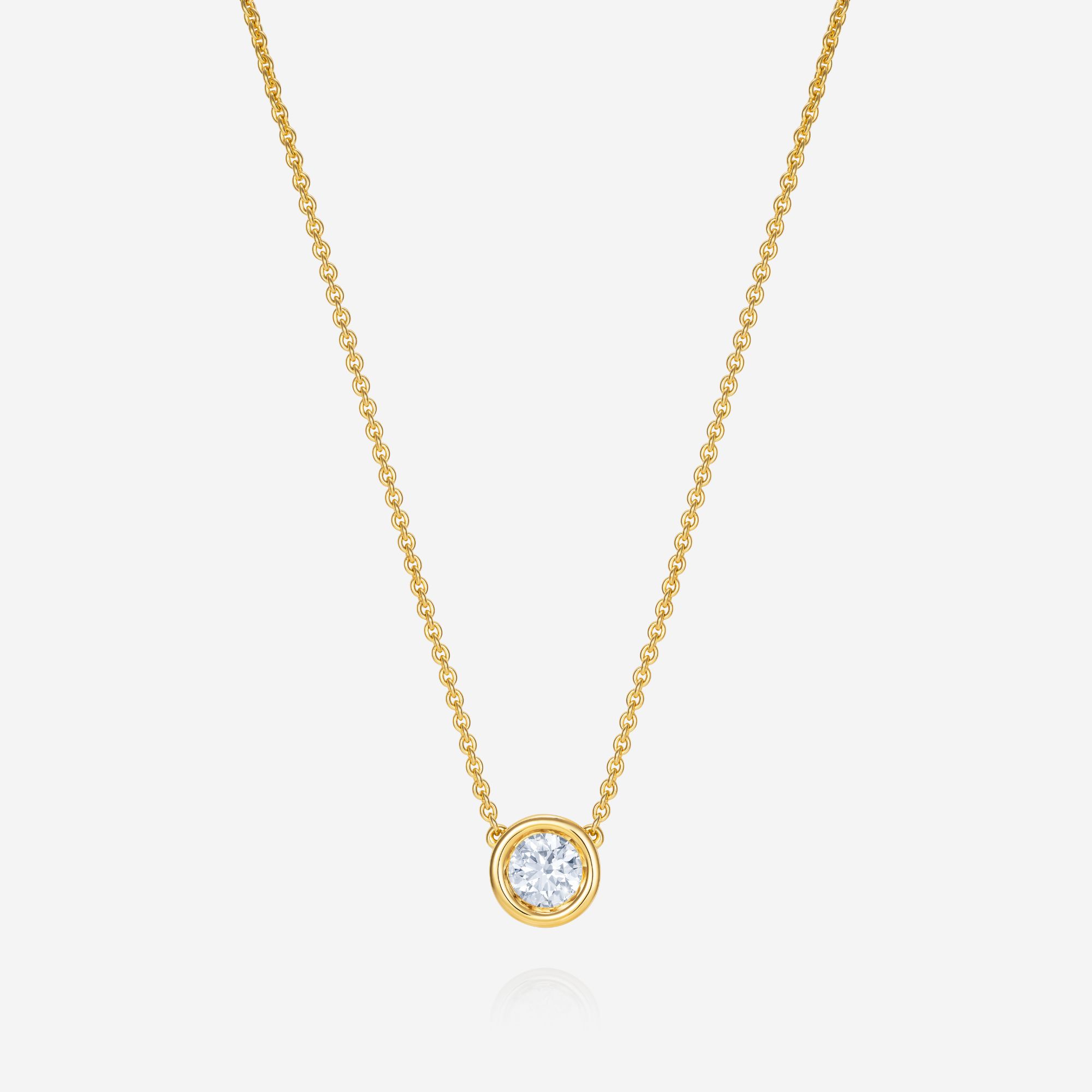 886 Royal Mint Necklaces Frameset Round Cut Diamond Necklace, 18ct Yellow Gold