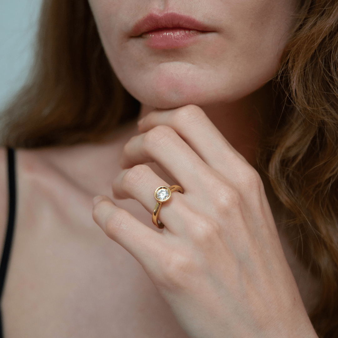 886 Royal Mint Round Cut Solitaire Diamond Engagement Ring, 18ct Yellow Gold
