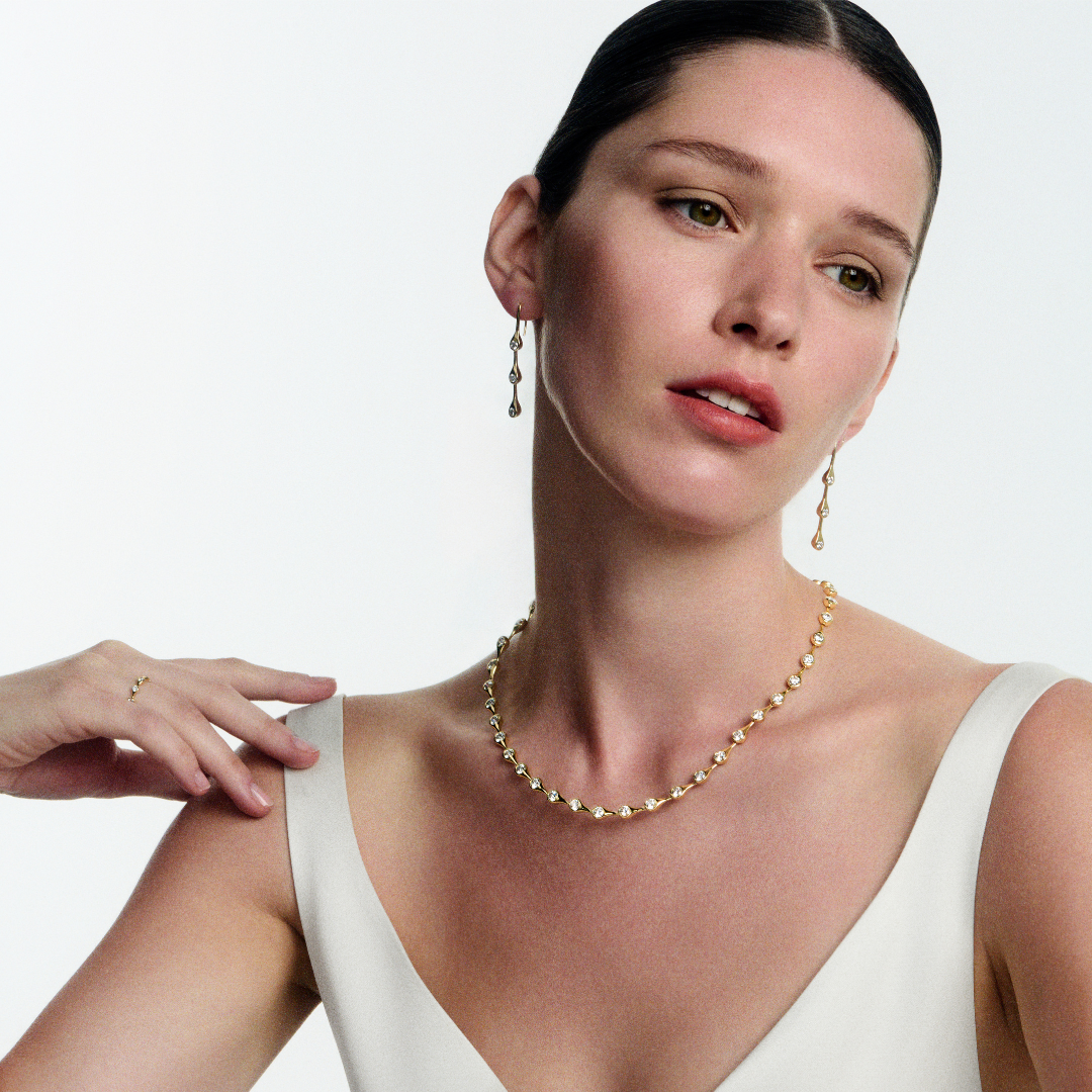 886 Royal Mint Earrings Teardrop Diamond Drop Earrings, 18ct Yellow Gold