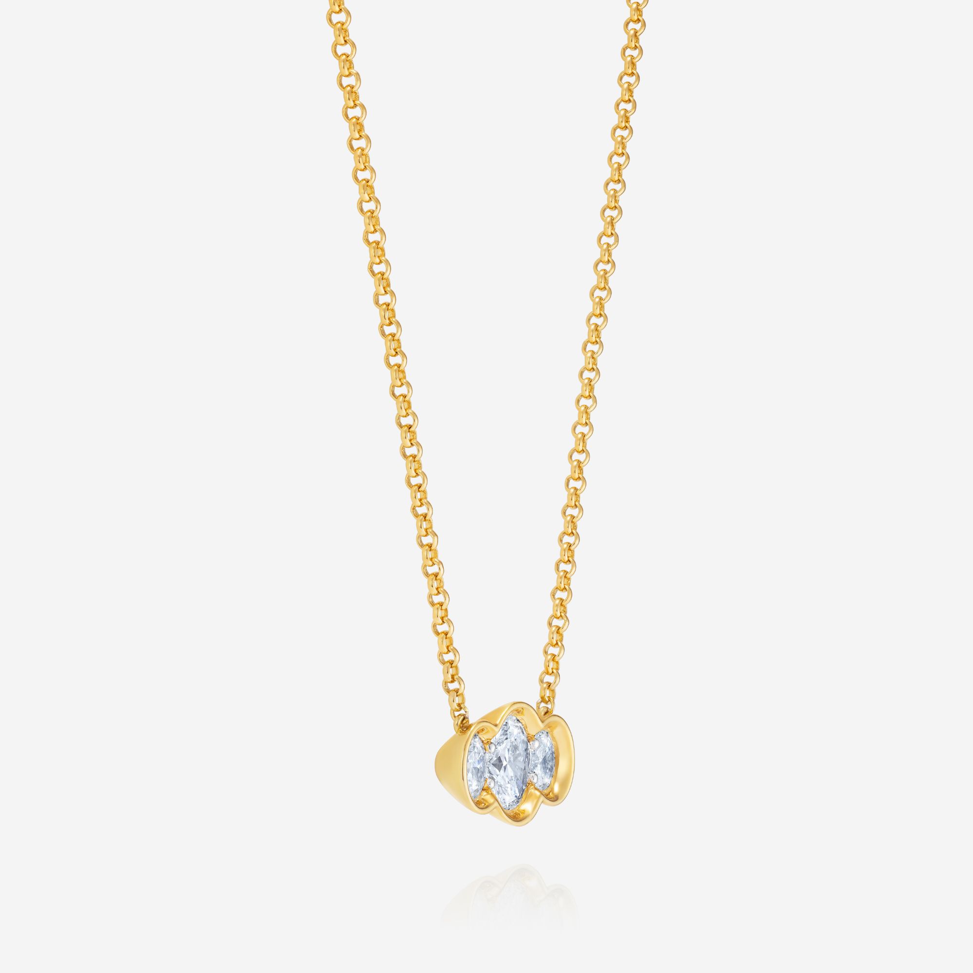 886 Royal Mint Necklaces Trilogy Diamond Necklace, 18ct Yellow Gold
