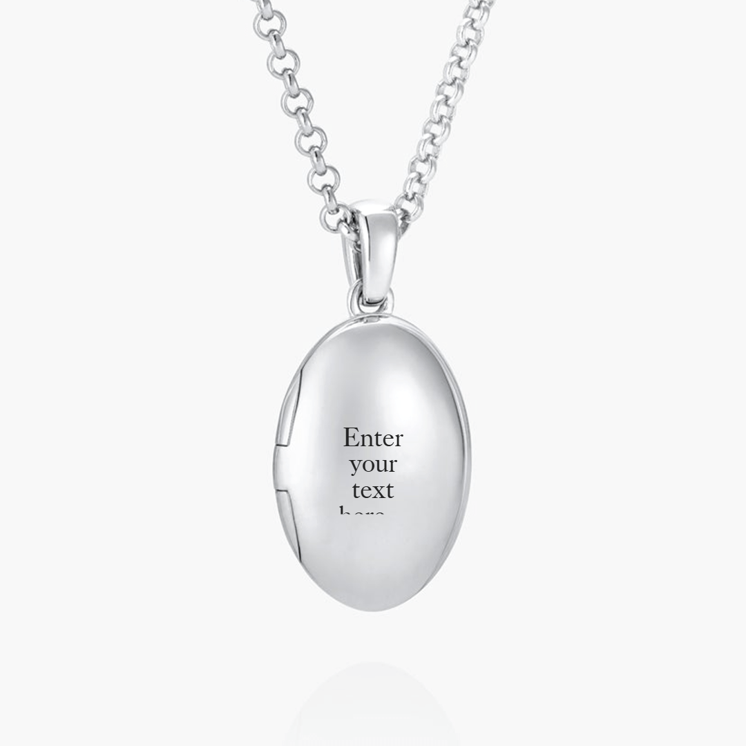 886 Royal Mint 886 Oval Locket With Chain Sterling Silver