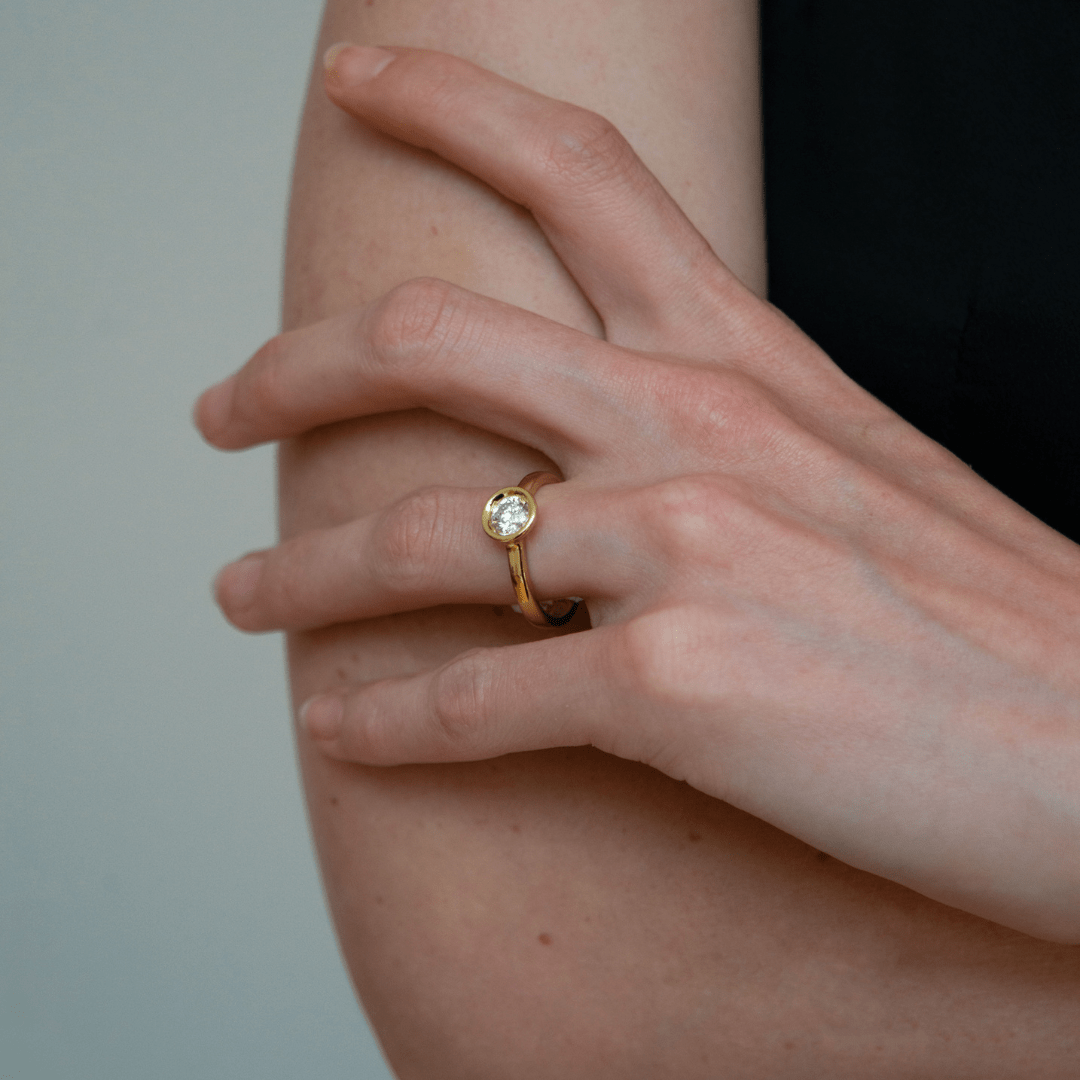 886 Royal Mint Round Cut Solitaire Diamond Engagement Ring, 18ct Yellow Gold