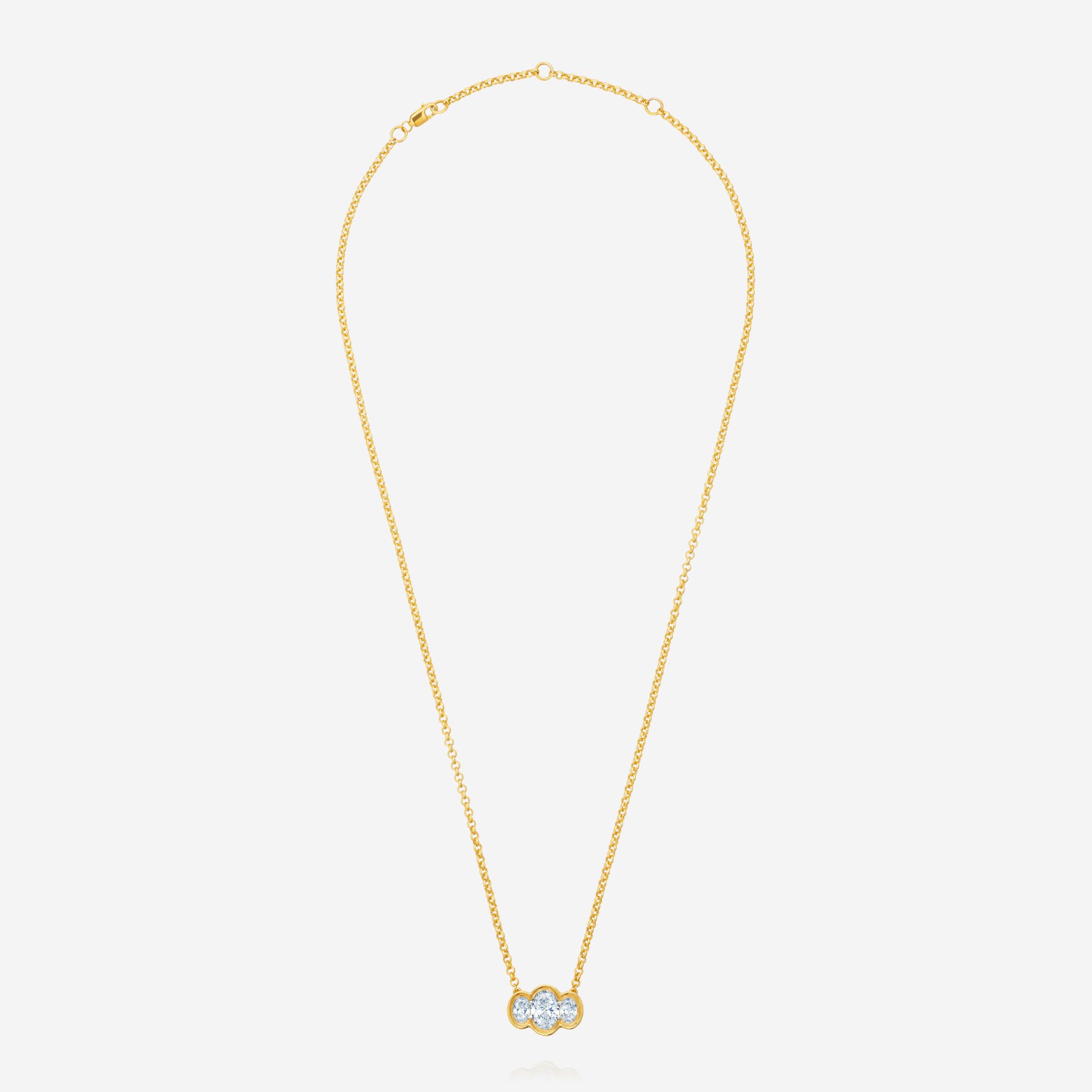 886 Royal Mint Necklaces Trilogy Diamond Necklace, 18ct Yellow Gold