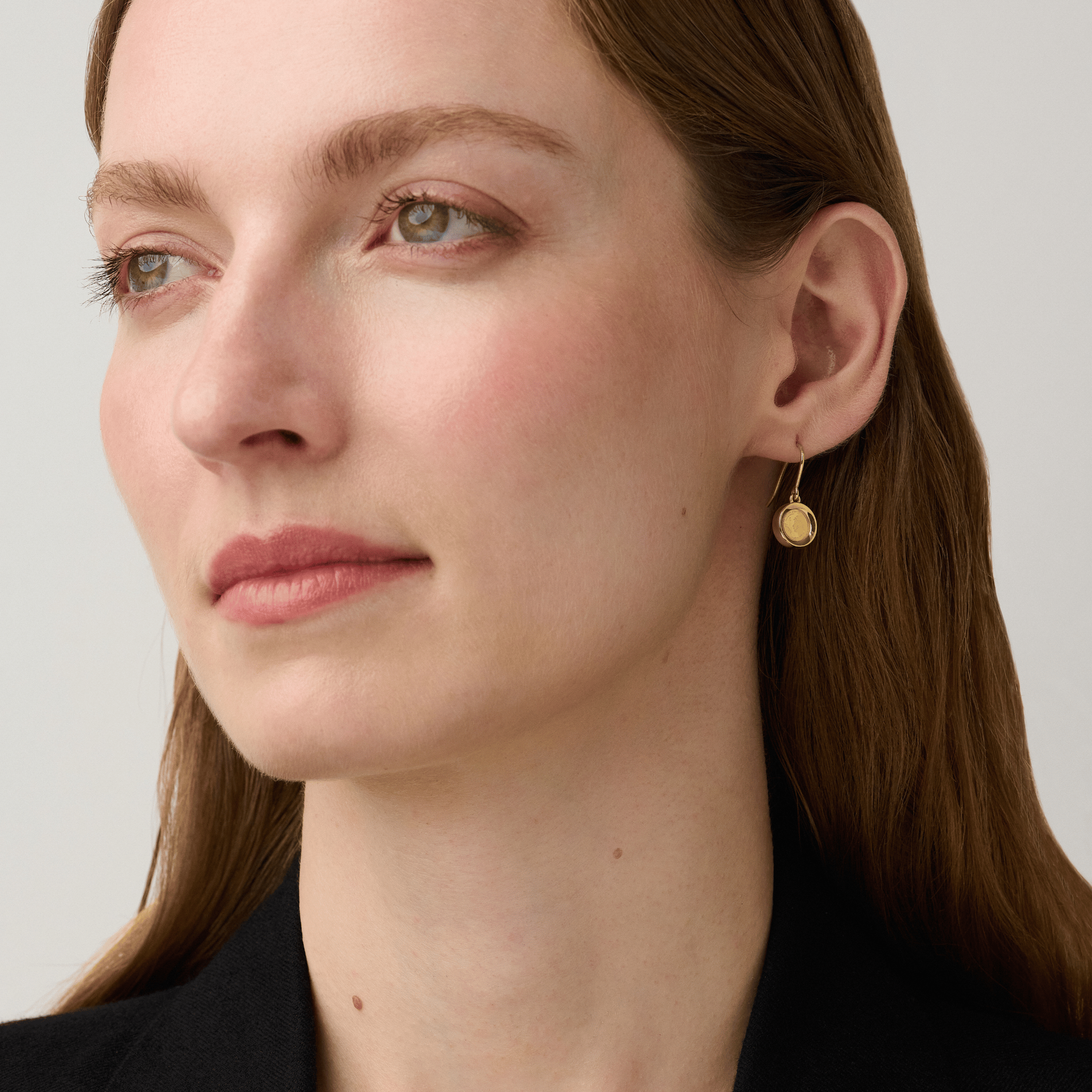 886 Royal Mint Earrings Britannia 1/40oz Drop Earring, 18ct Yellow Gold