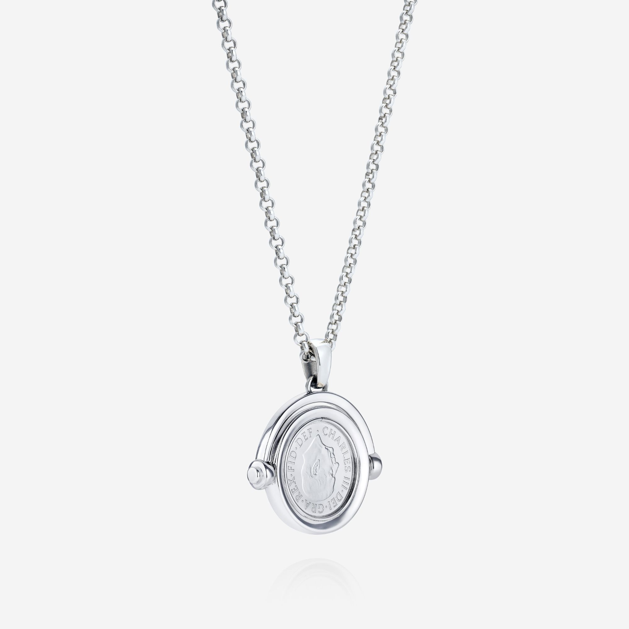 886 Royal Mint Necklaces 886 2026 Sixpence Coin Spinner with Chain Sterling Silver