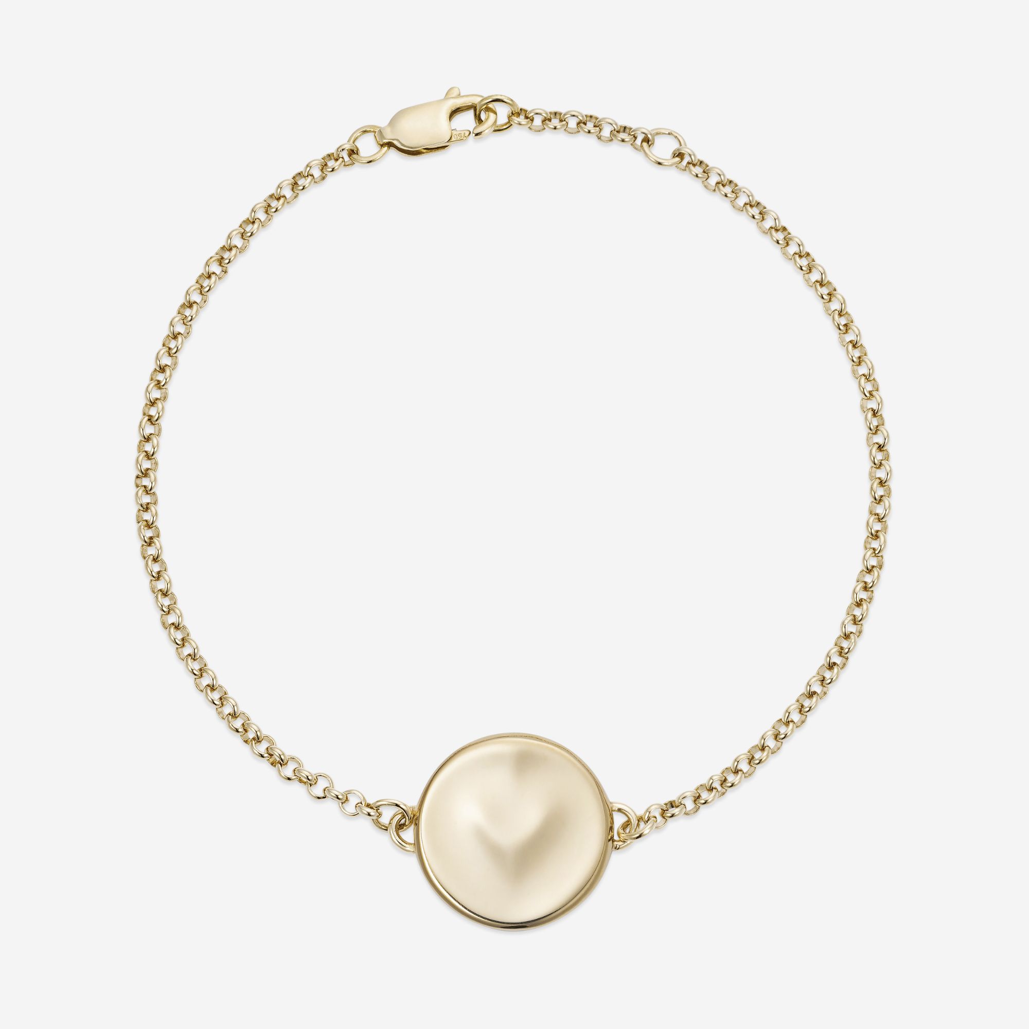 886 Royal Mint Bracelet Heart Caustic Bracelet, 9ct Yellow Gold