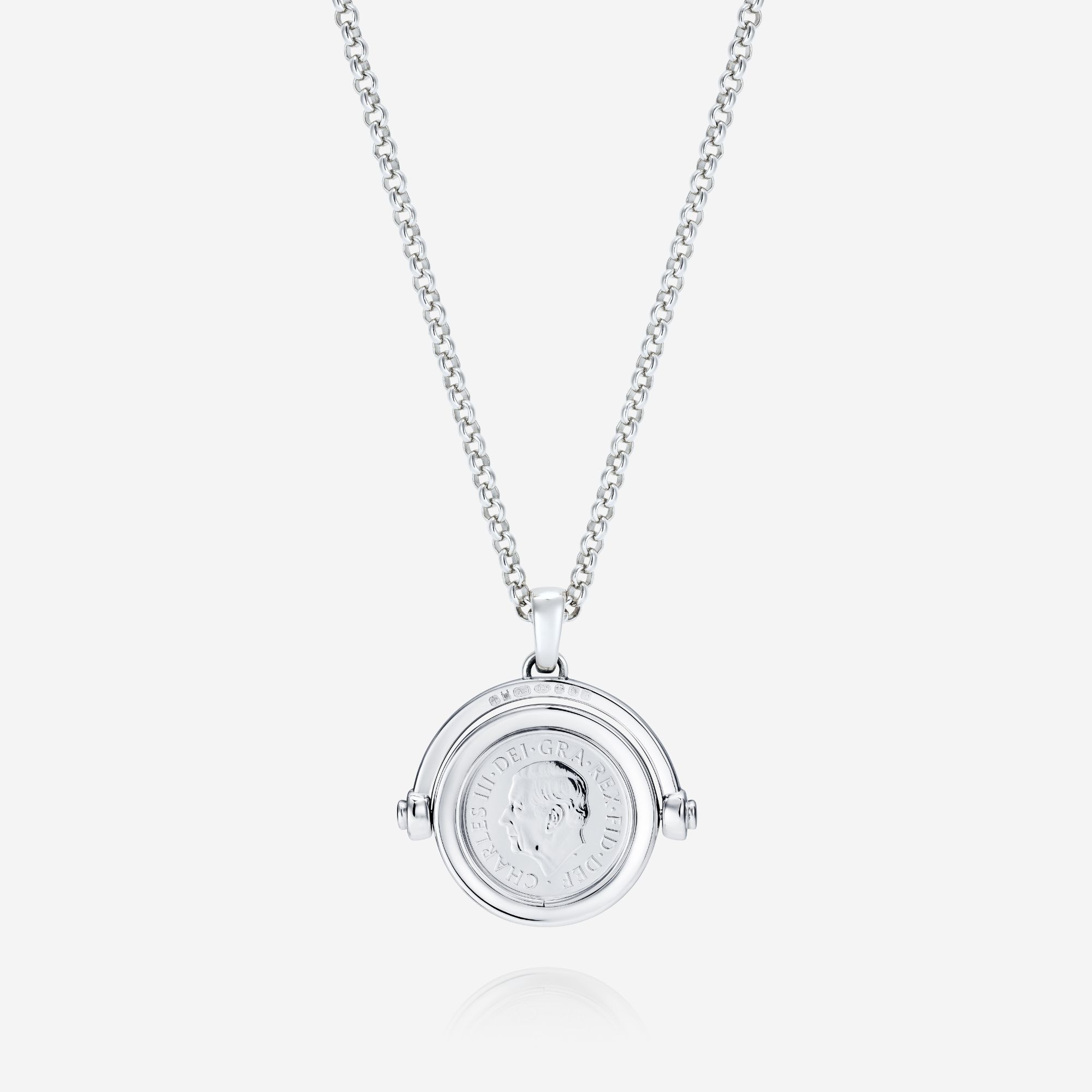 886 Royal Mint Necklaces 886 2026 Sixpence Coin Spinner with Chain Sterling Silver