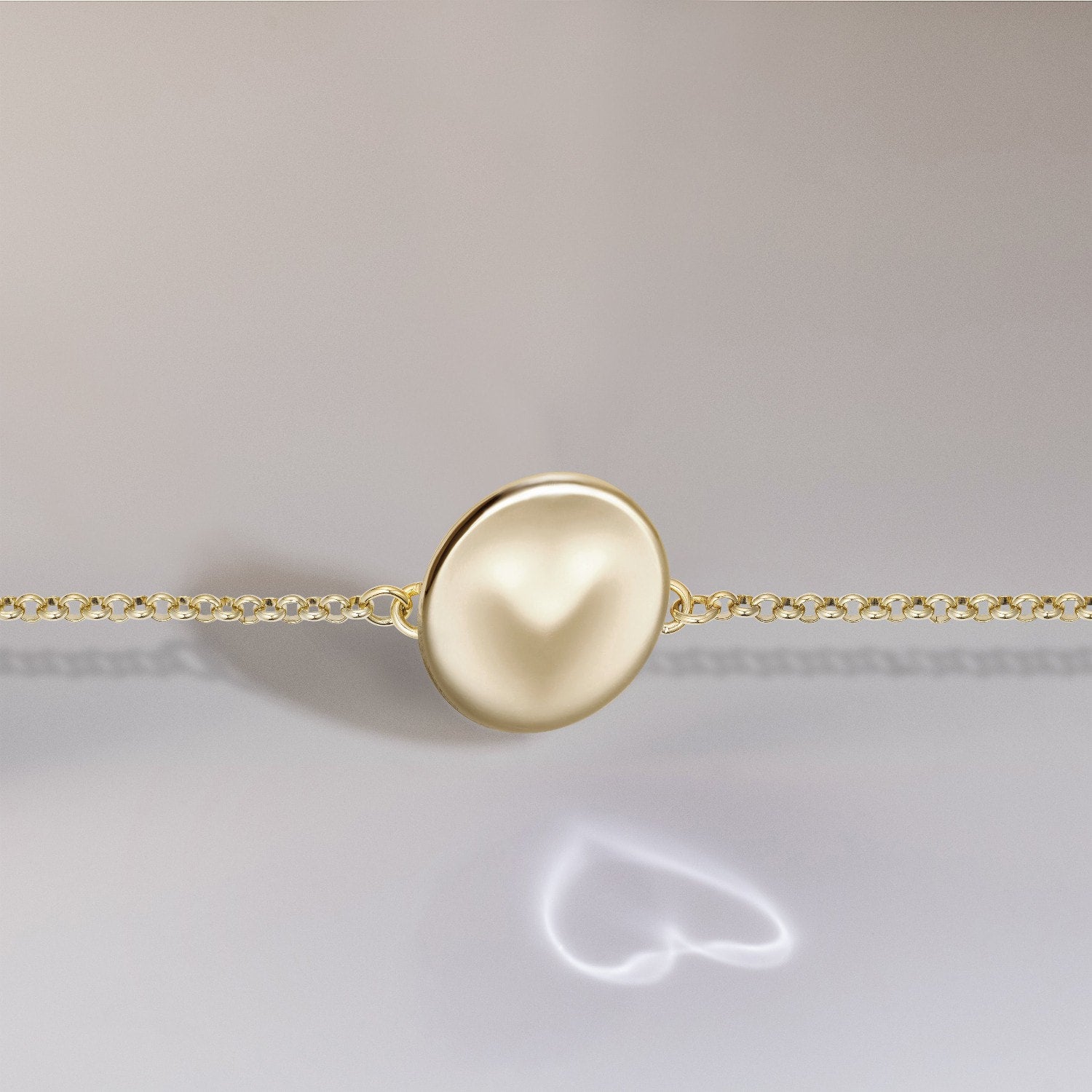 886 Royal Mint Bracelet Heart Caustic Bracelet, 9ct Yellow Gold