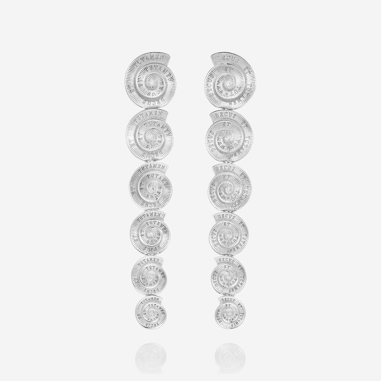 886 Royal Mint Earrings Tutamen Spiral Drop Earrings Silver