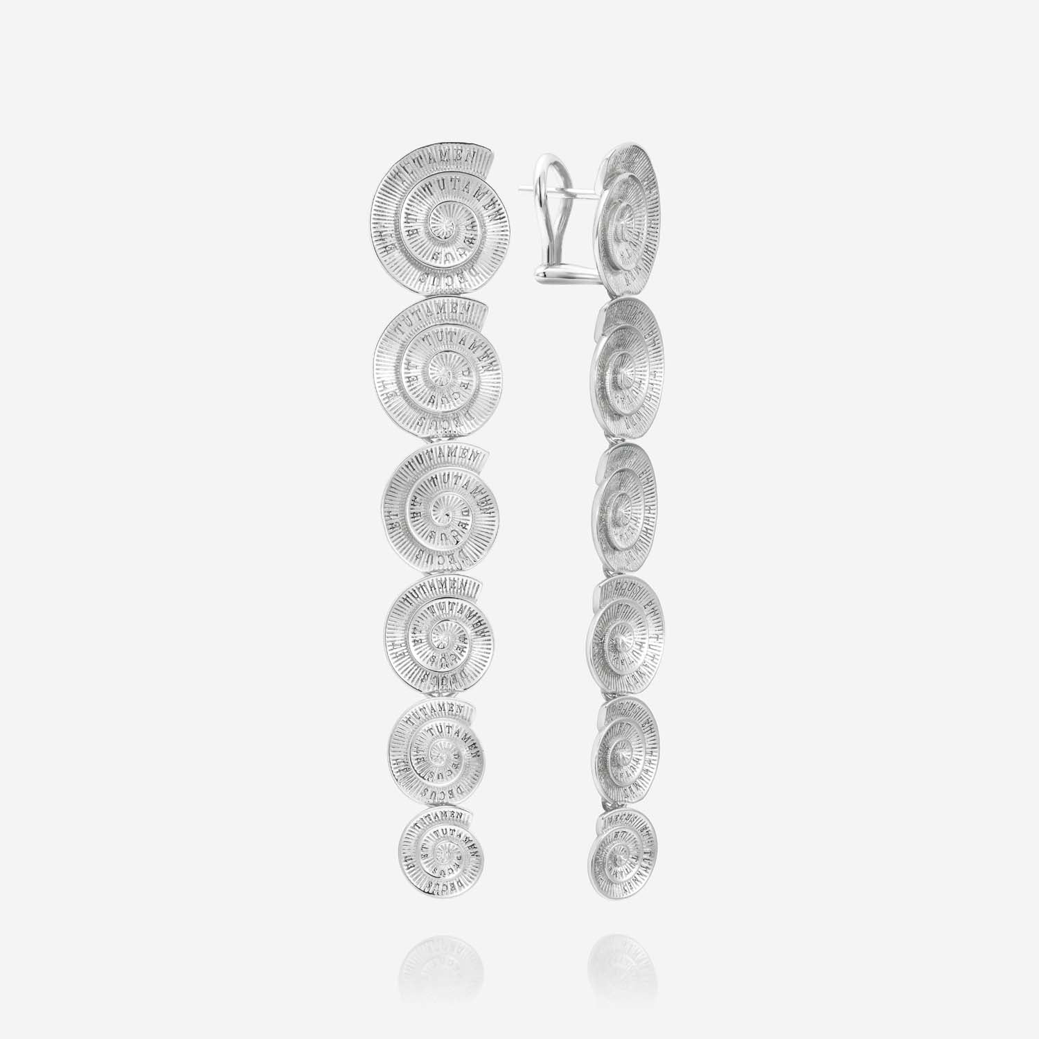 886 Royal Mint Earrings Tutamen Spiral Drop Earrings Silver
