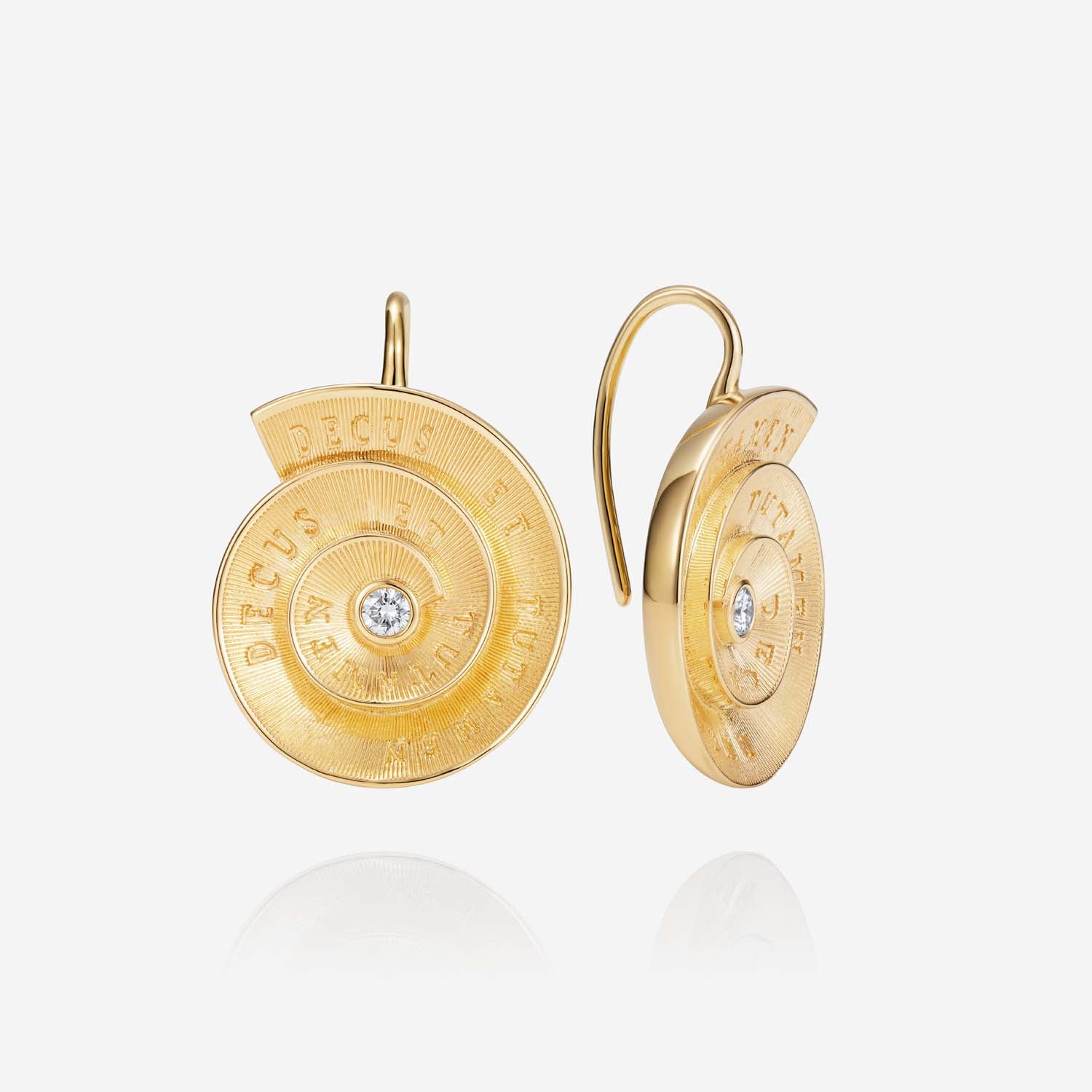 886 Royal Mint Earrings Tutamen Diamond Spiral Earrings 18ct Yellow Gold