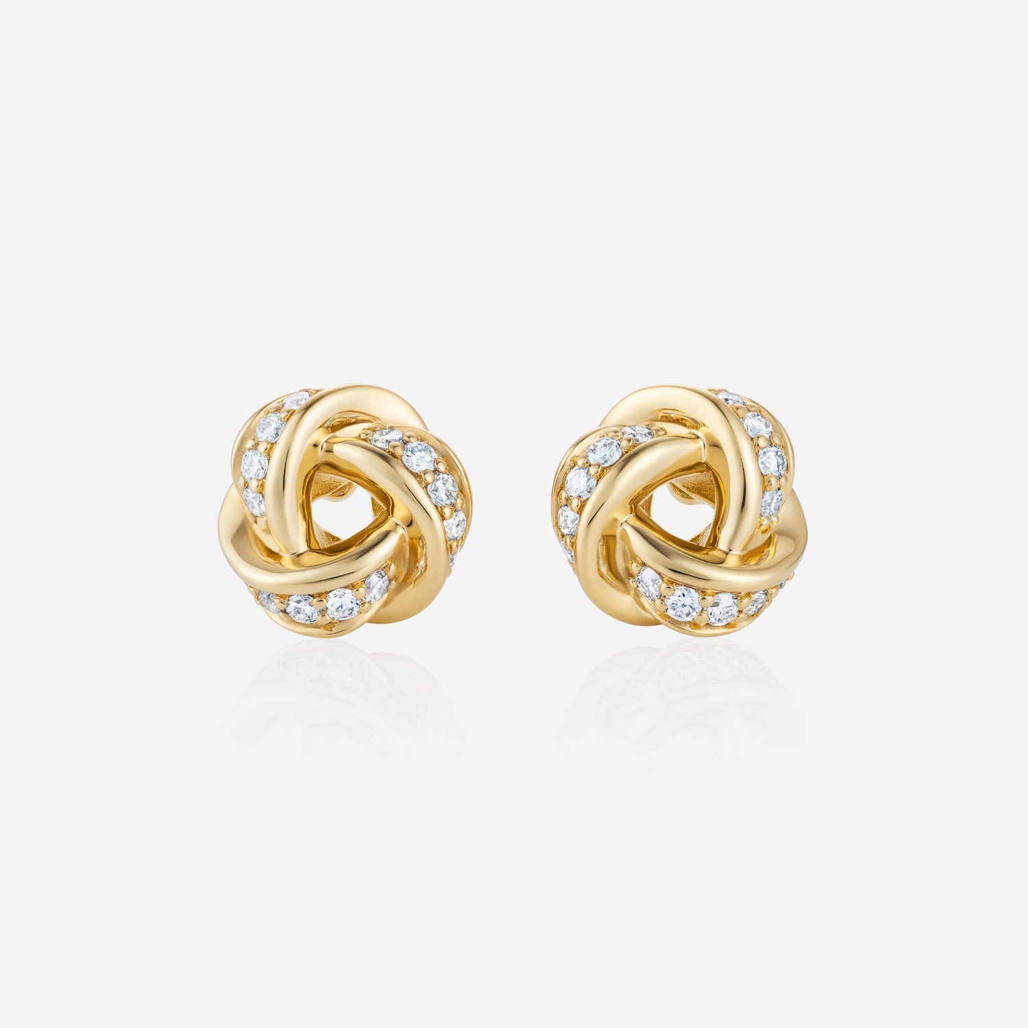 886 Royal Mint Earrings Diamond Knot Stud Earrings, 18ct Yellow Gold