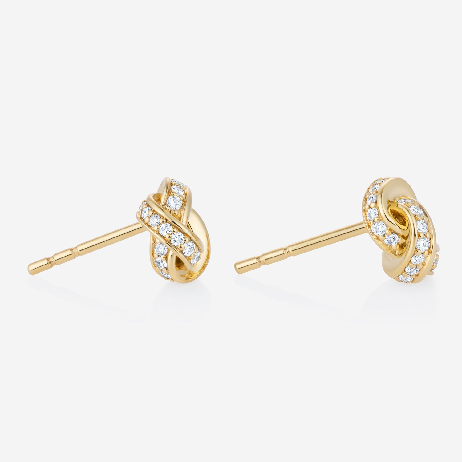 886 Royal Mint Earrings Diamond Knot Stud Earrings, 18ct Yellow Gold