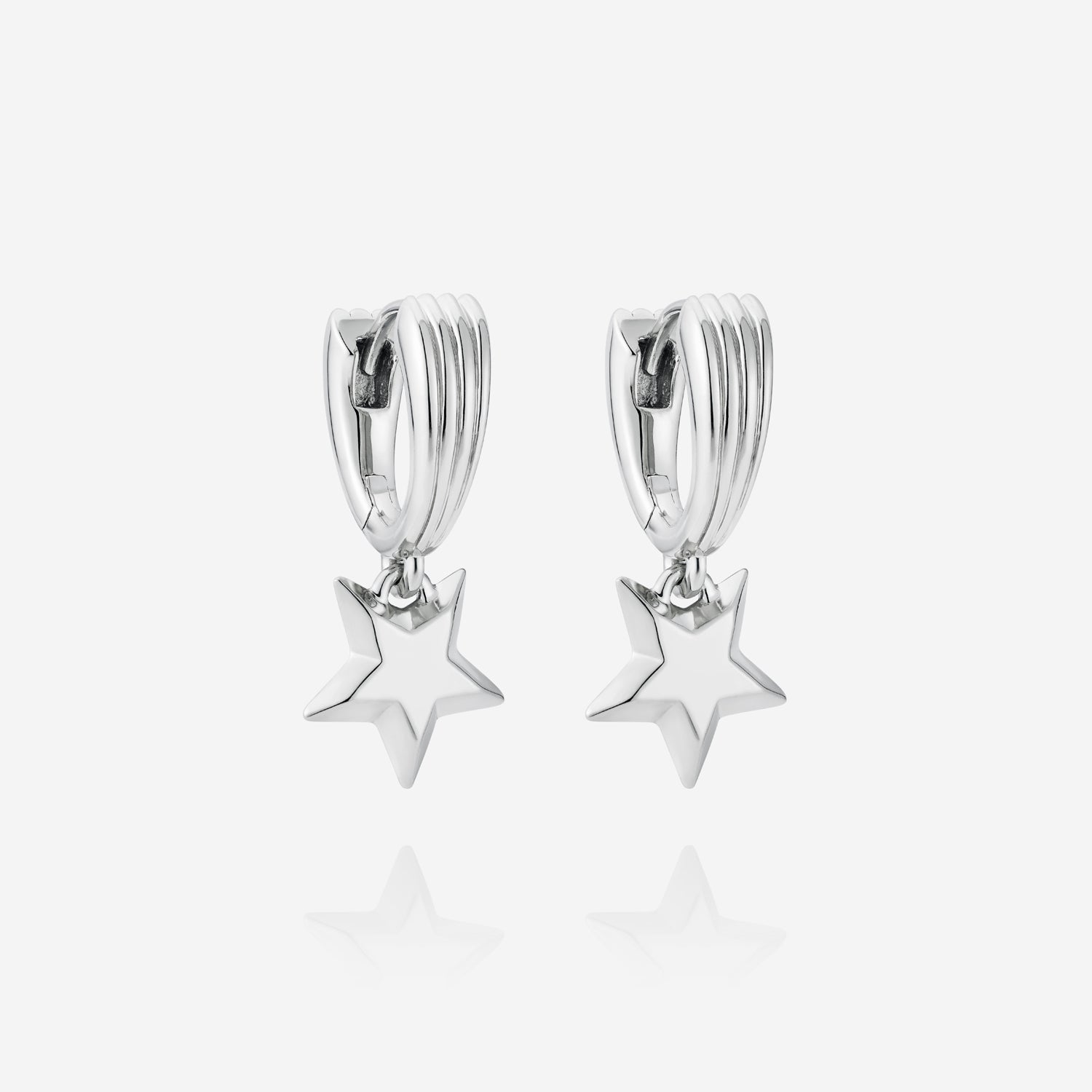 886 Royal Mint Earrings Shooting Star Drop Huggie Hoop Earrings Silver