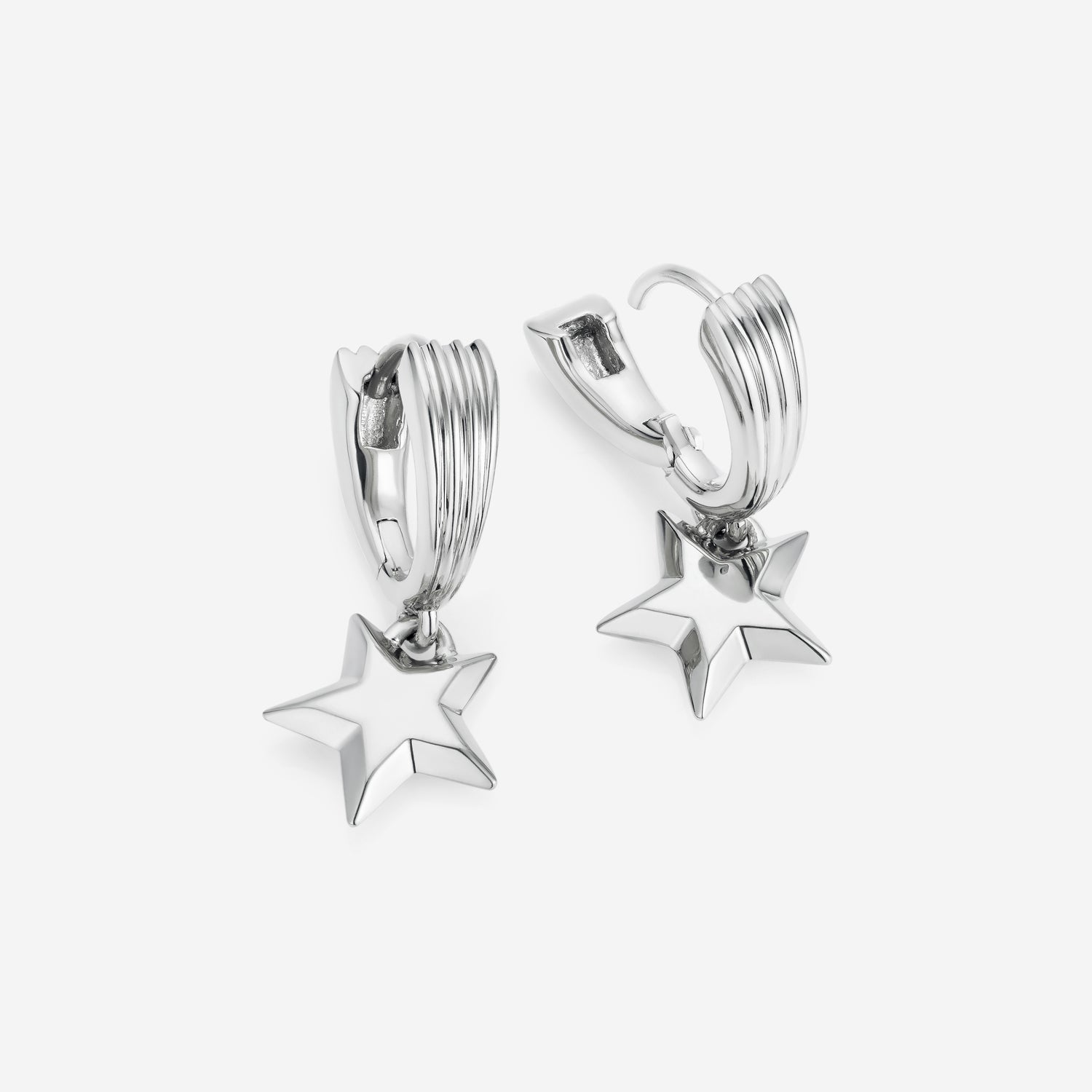 886 Royal Mint Earrings Shooting Star Drop Huggie Hoop Earrings Silver