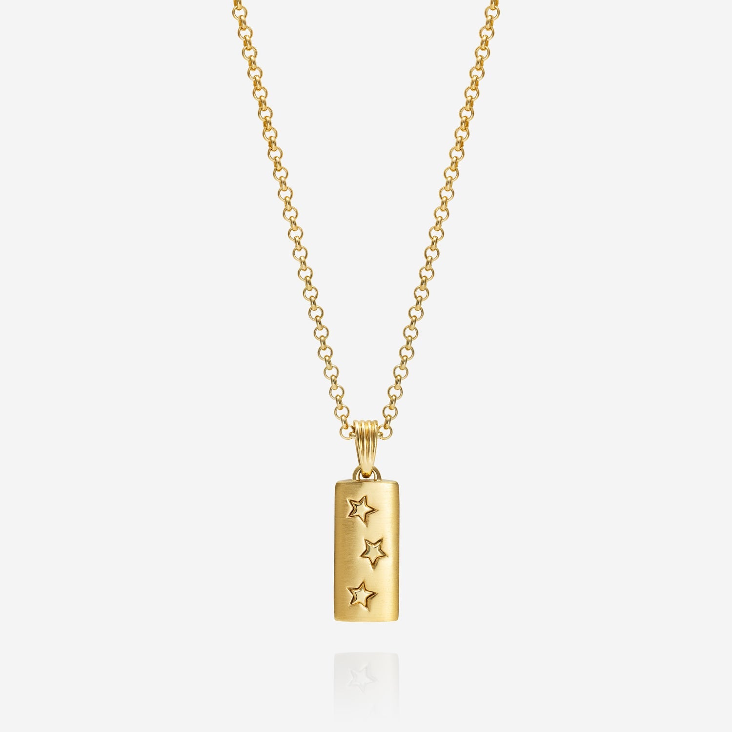 886 Royal Mint Necklaces Shooting Star Bar Pendant with 18 inch  Small Belcher Chain 9ct Yellow Gold