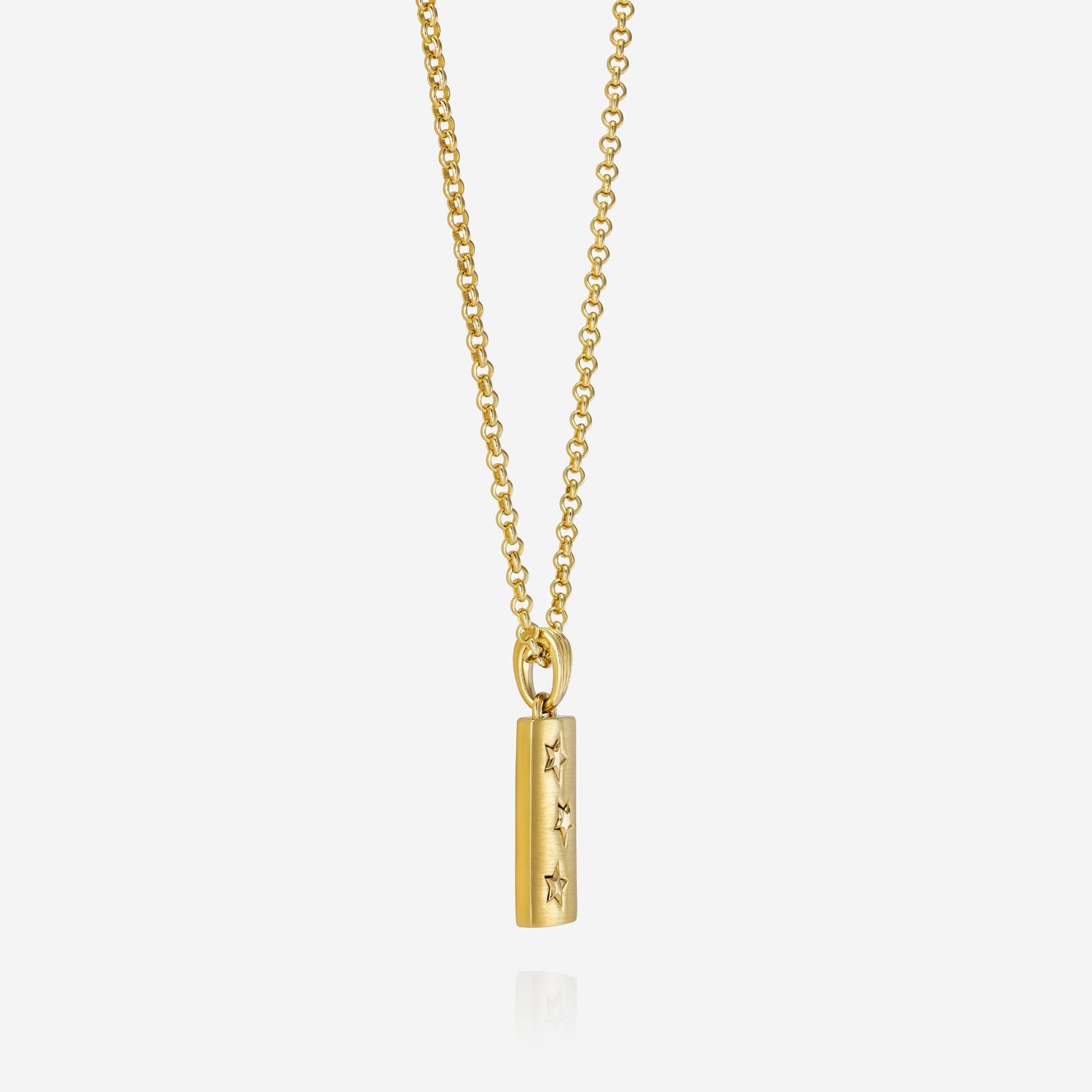 886 Royal Mint Necklaces Shooting Star Bar Pendant with 18 inch  Small Belcher Chain 9ct Yellow Gold