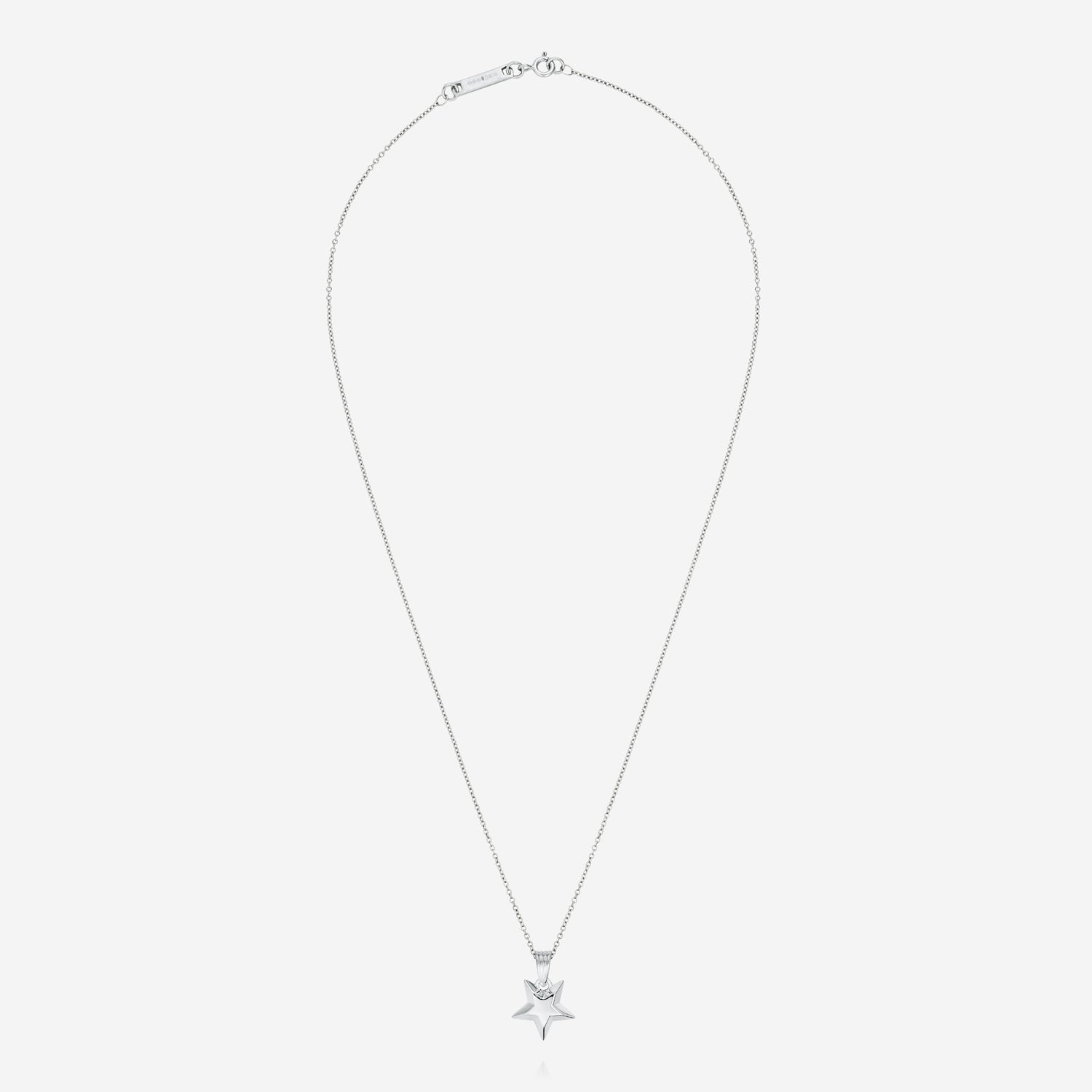 886 Royal Mint Necklaces Shooting Star Pendant with 18 inch Trace Chain Silver