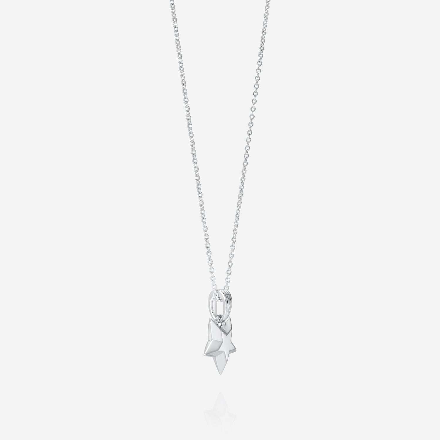 886 Royal Mint Necklaces Shooting Star Pendant with 18 inch Trace Chain Silver