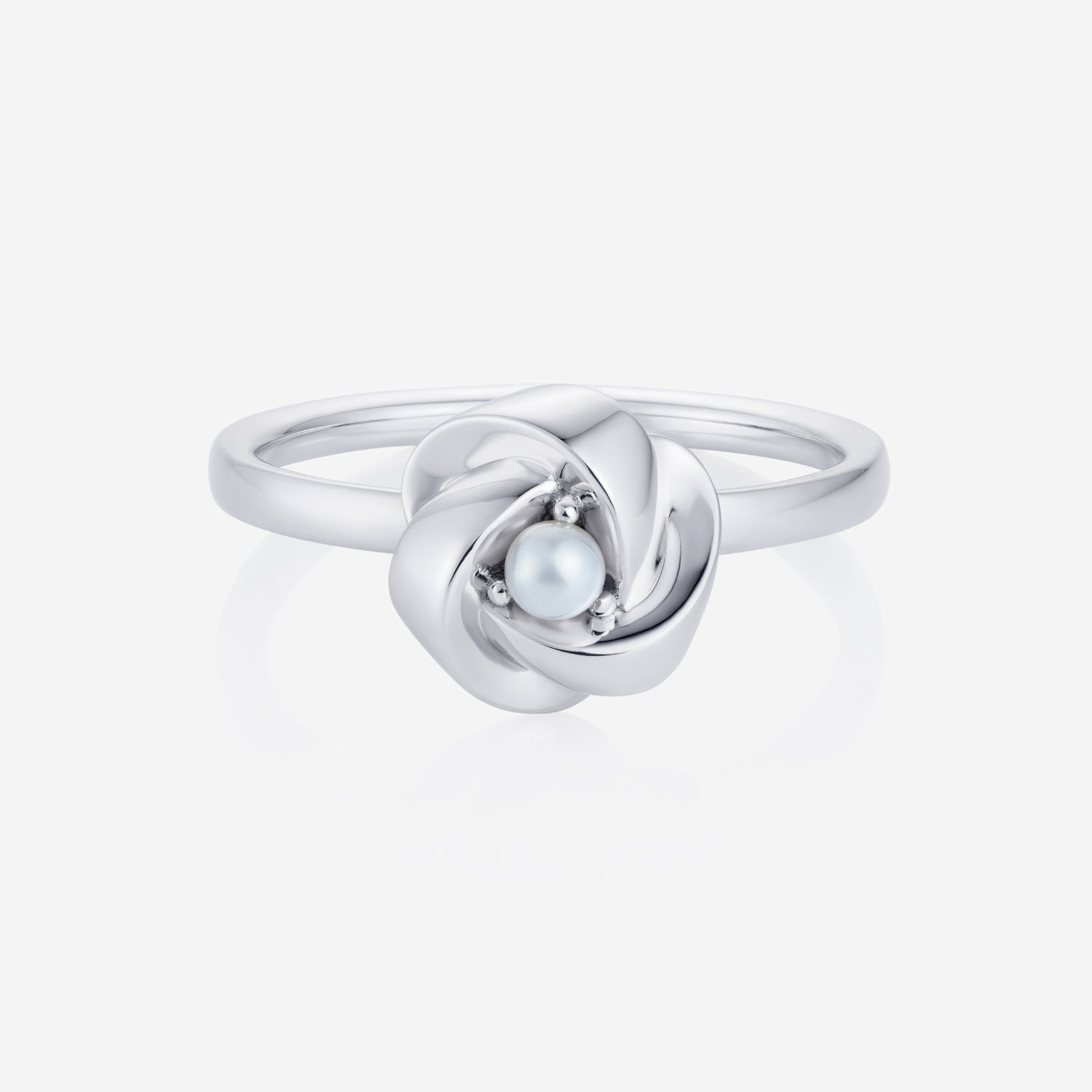 886 Royal Mint Rings Pearl Knot Ring, Silver