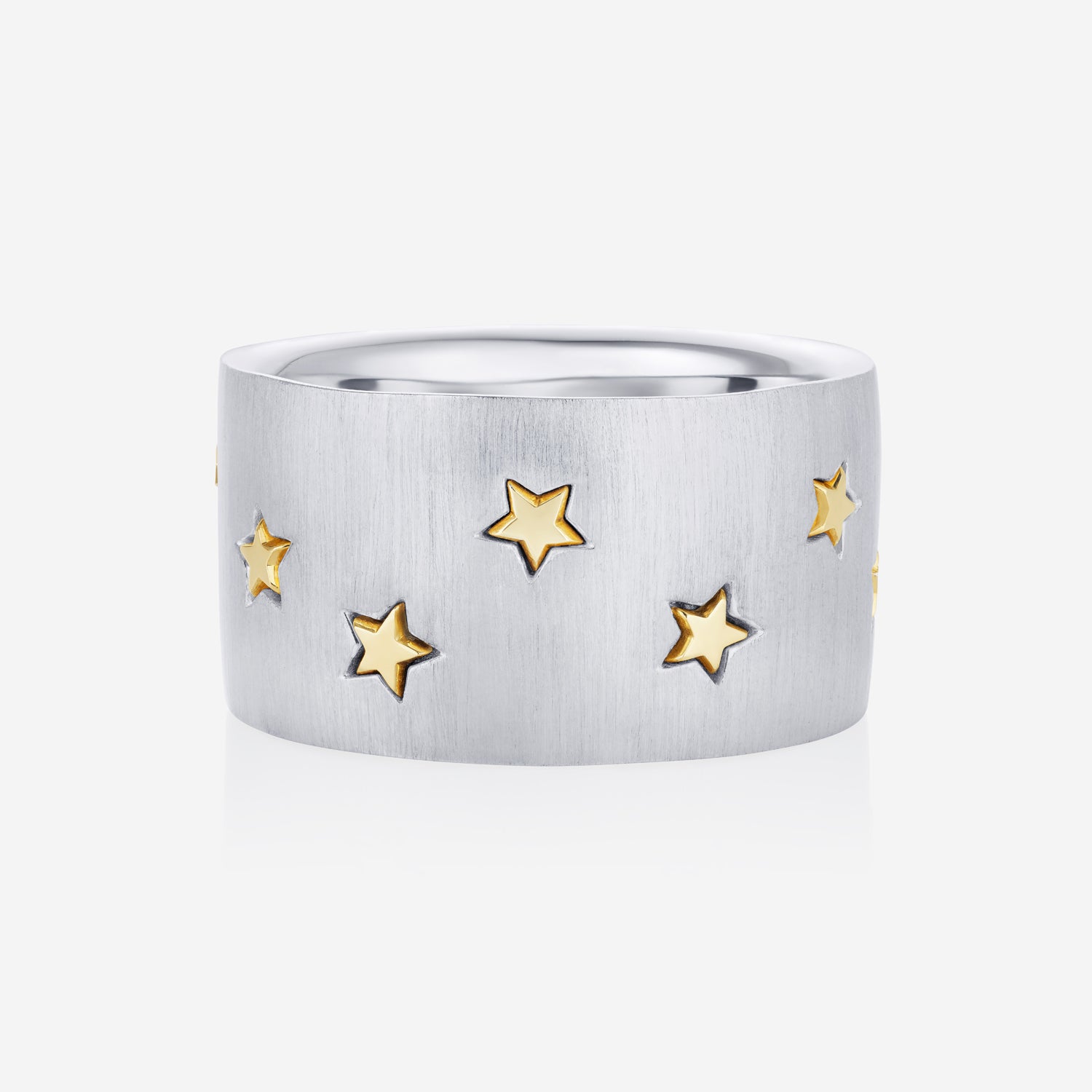 886 Royal Mint Rings Shooting Star Heavy Band Ring in Silver & 9ct Yellow