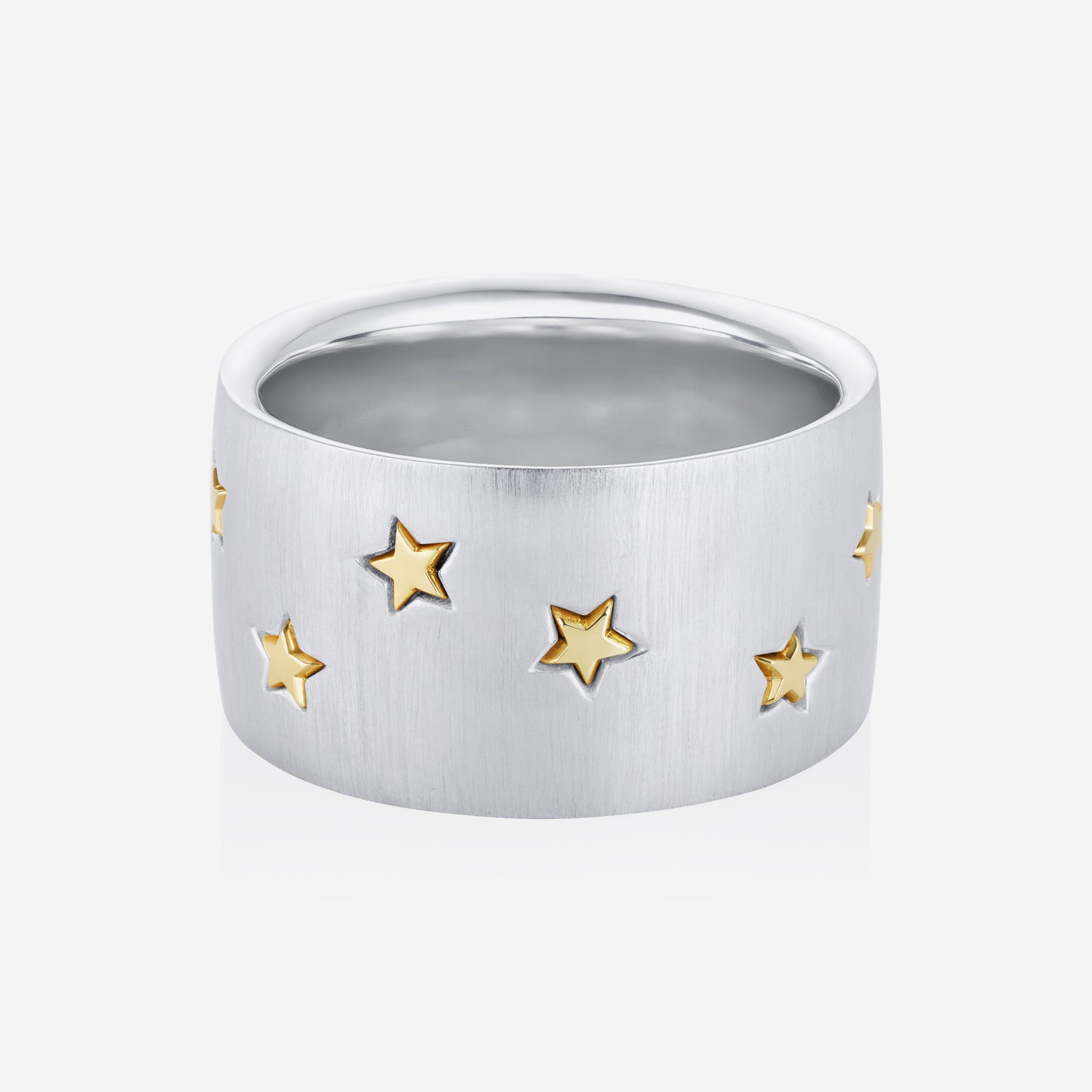 886 Royal Mint Rings Shooting Star Heavy Band Ring in Silver & 9ct Yellow