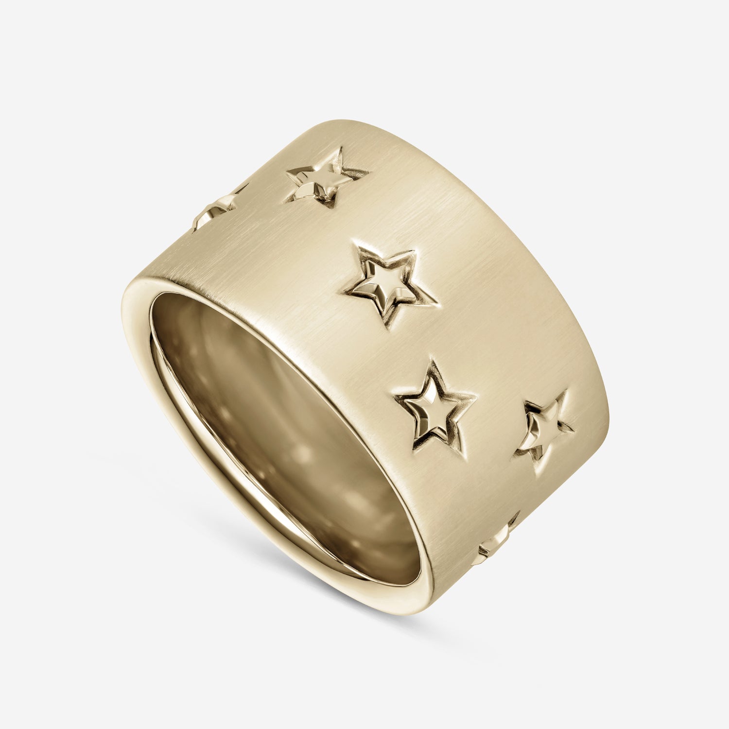 886 Royal Mint Rings Shooting Star Heavy Band Ring in 9ct Yellow Gold