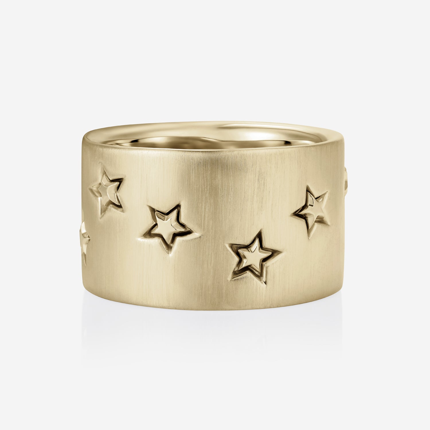 886 Royal Mint Rings Shooting Star Heavy Band Ring in 9ct Yellow Gold