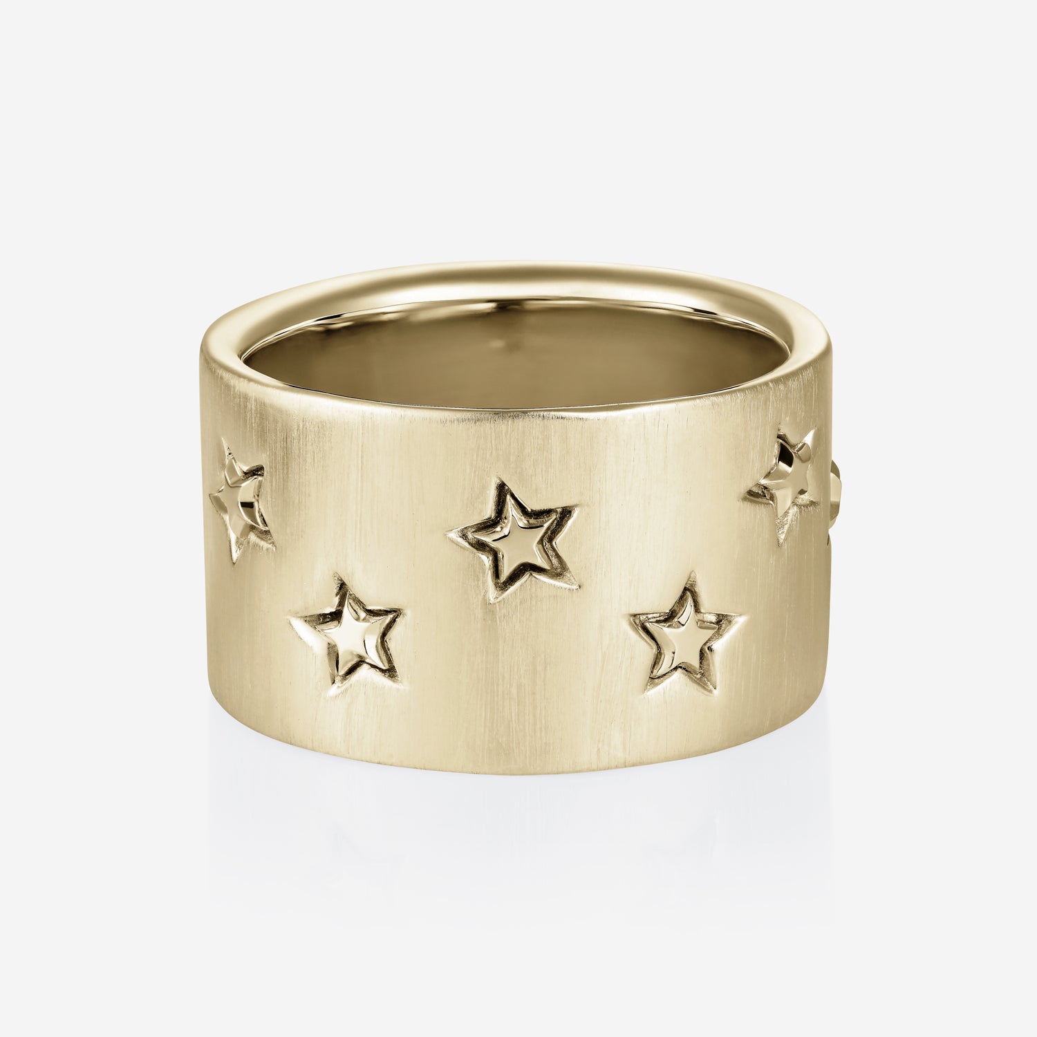 886 Royal Mint Rings Shooting Star Heavy Band Ring in 9ct Yellow Gold