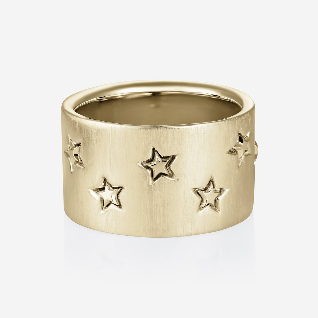 Shooting Star Heavy Band Ring in 9ct Yellow Gold – 886 Royal Mint