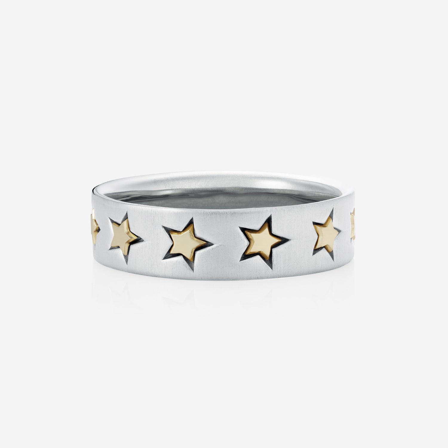 886 Royal Mint Rings Shooting Star Band Ring in Silver & 9ct Yellow