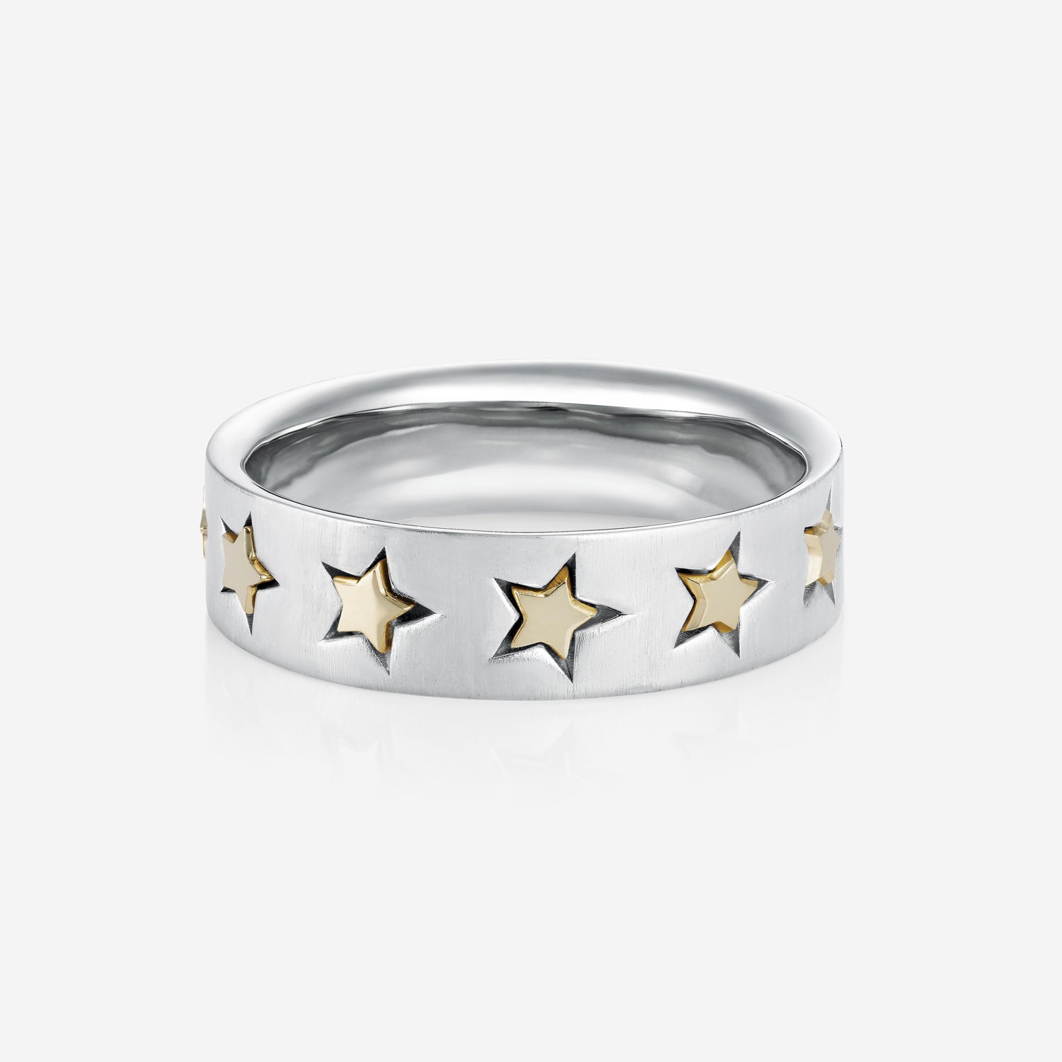 886 Royal Mint Rings Shooting Star Band Ring in Silver & 9ct Yellow