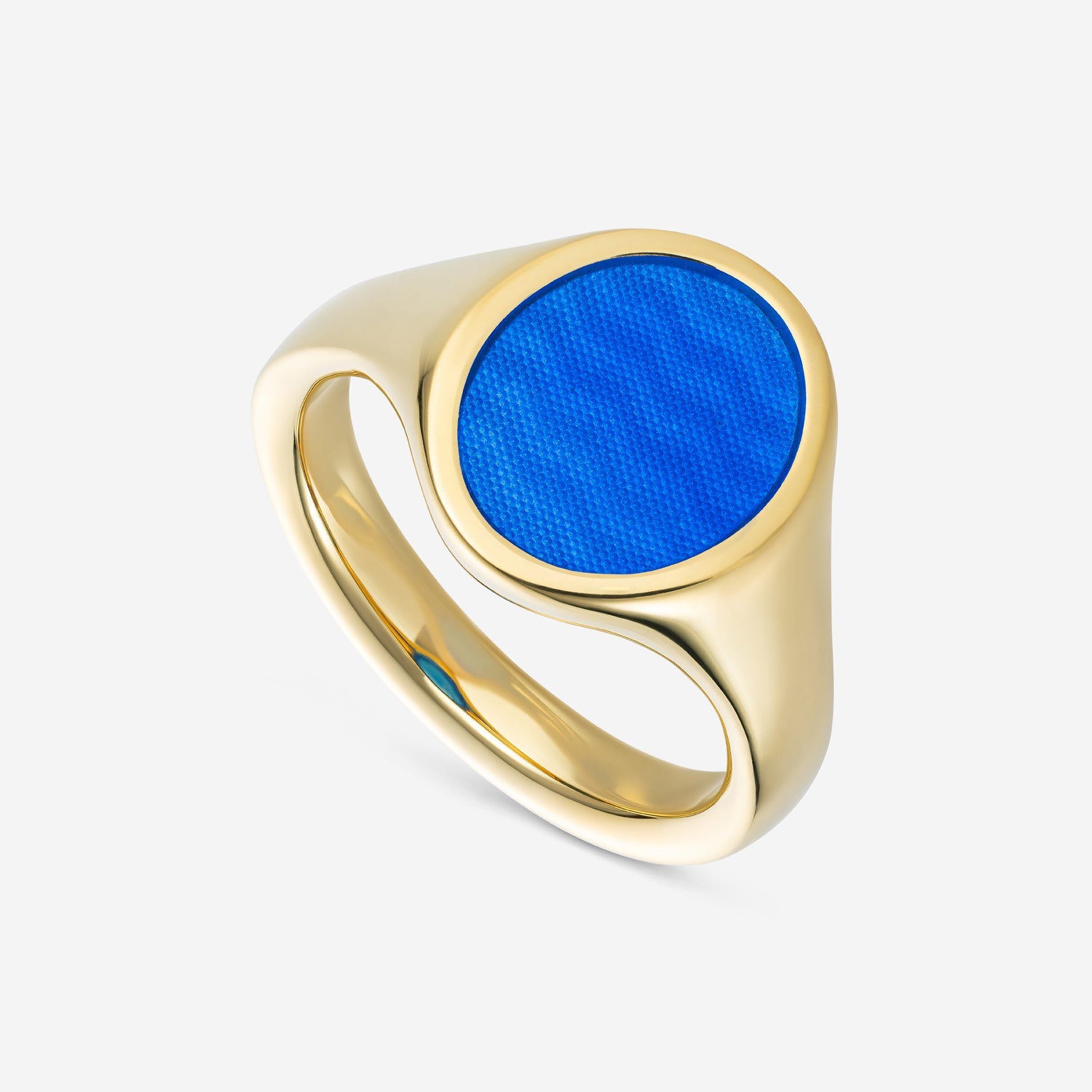 886 Royal Mint Rings Night Sky Enamelled Signet Ring in 18ct Yellow Gold