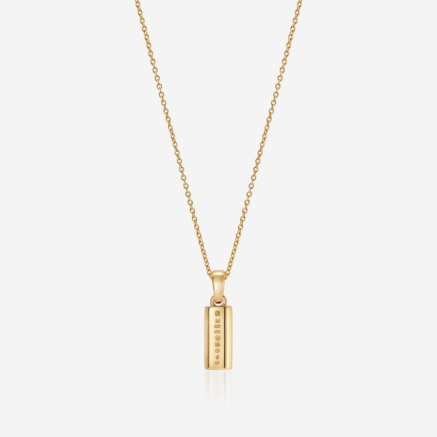 886 Royal Mint Necklaces 886 Small Bar Pendant with Chain in 18ct Yellow Gold