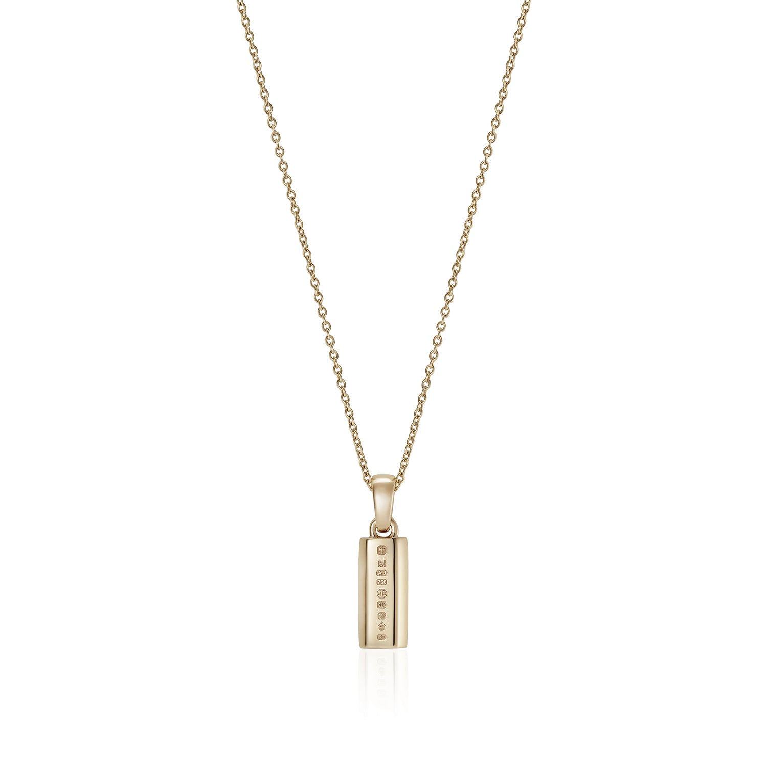 886 Royal Mint Necklaces 886 Small Bar Pendant with Chain in 9ct Yellow Gold