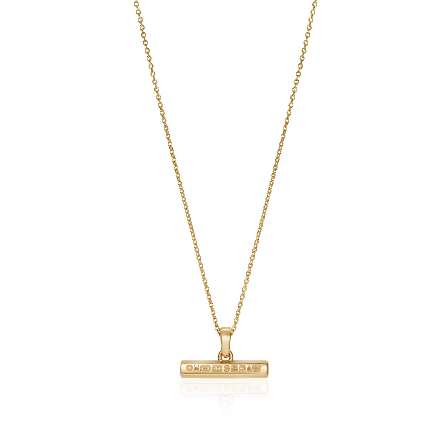 886 Royal Mint Necklaces 886 Small T-Bar Pendant with Chain in 18ct Yellow Gold
