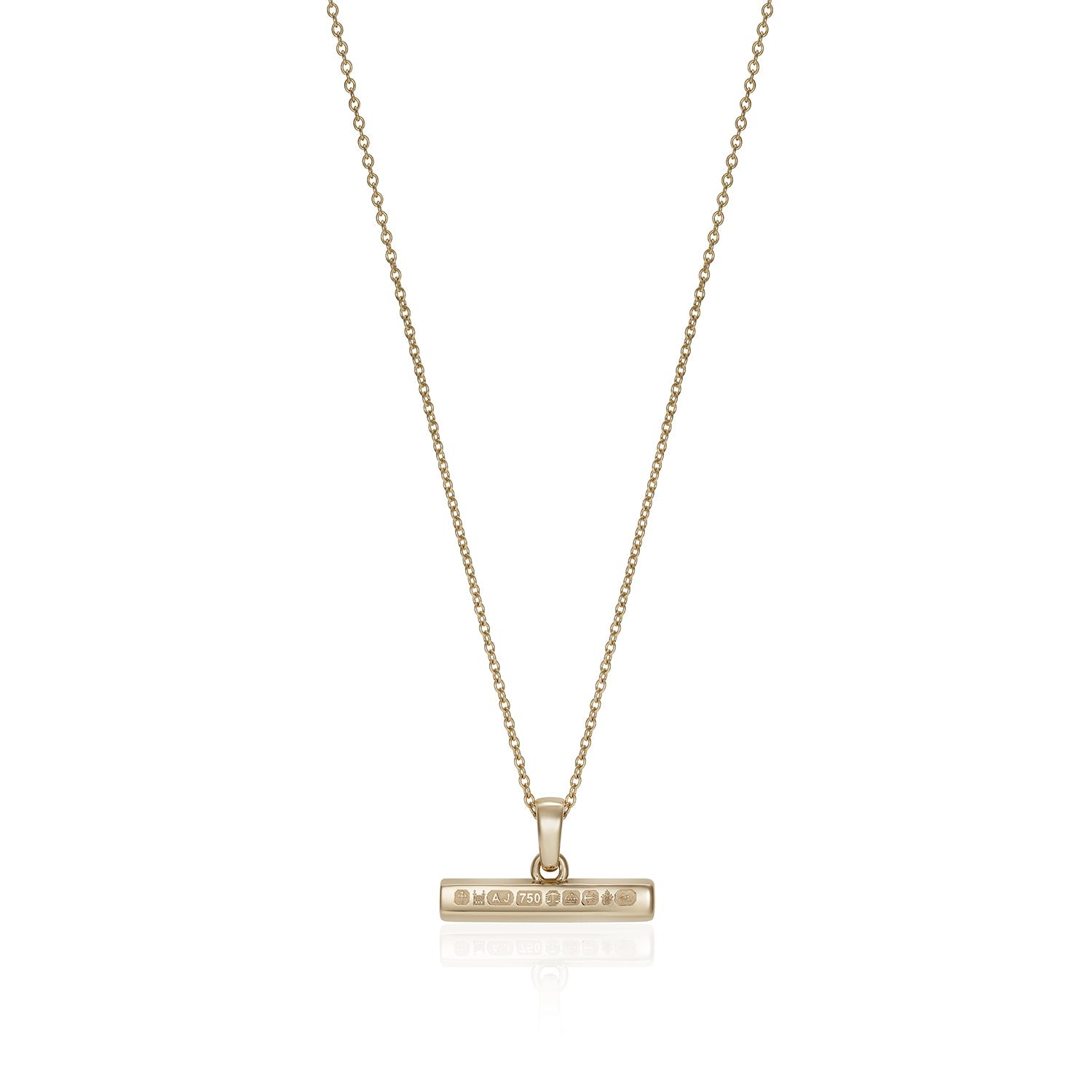 886 Royal Mint Necklaces 886 Small T-Bar Pendant with Chain in 9ct Yellow Gold
