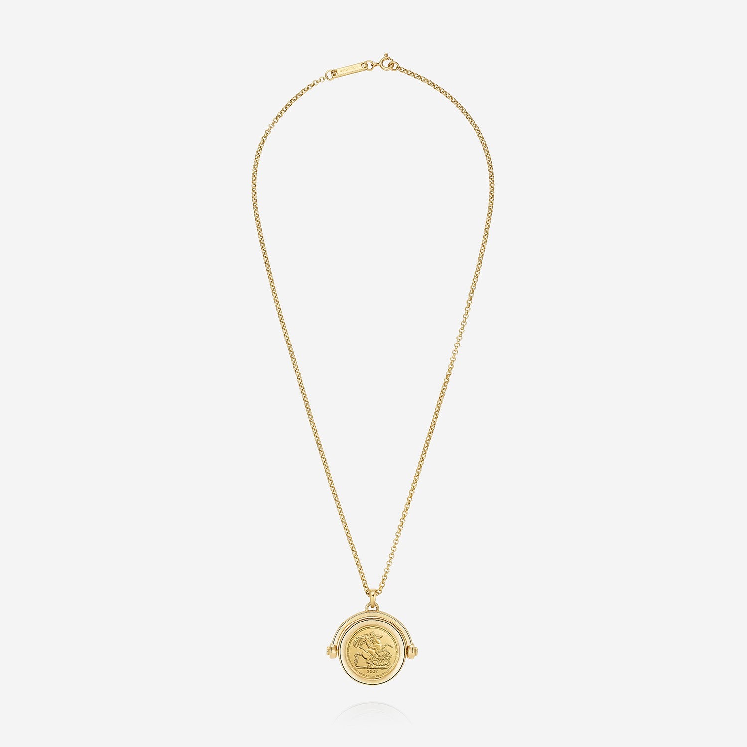 886 Royal Mint Necklaces 886 2027 Half Sovereign Coin Spinner with 18ct Yellow Gold Chain