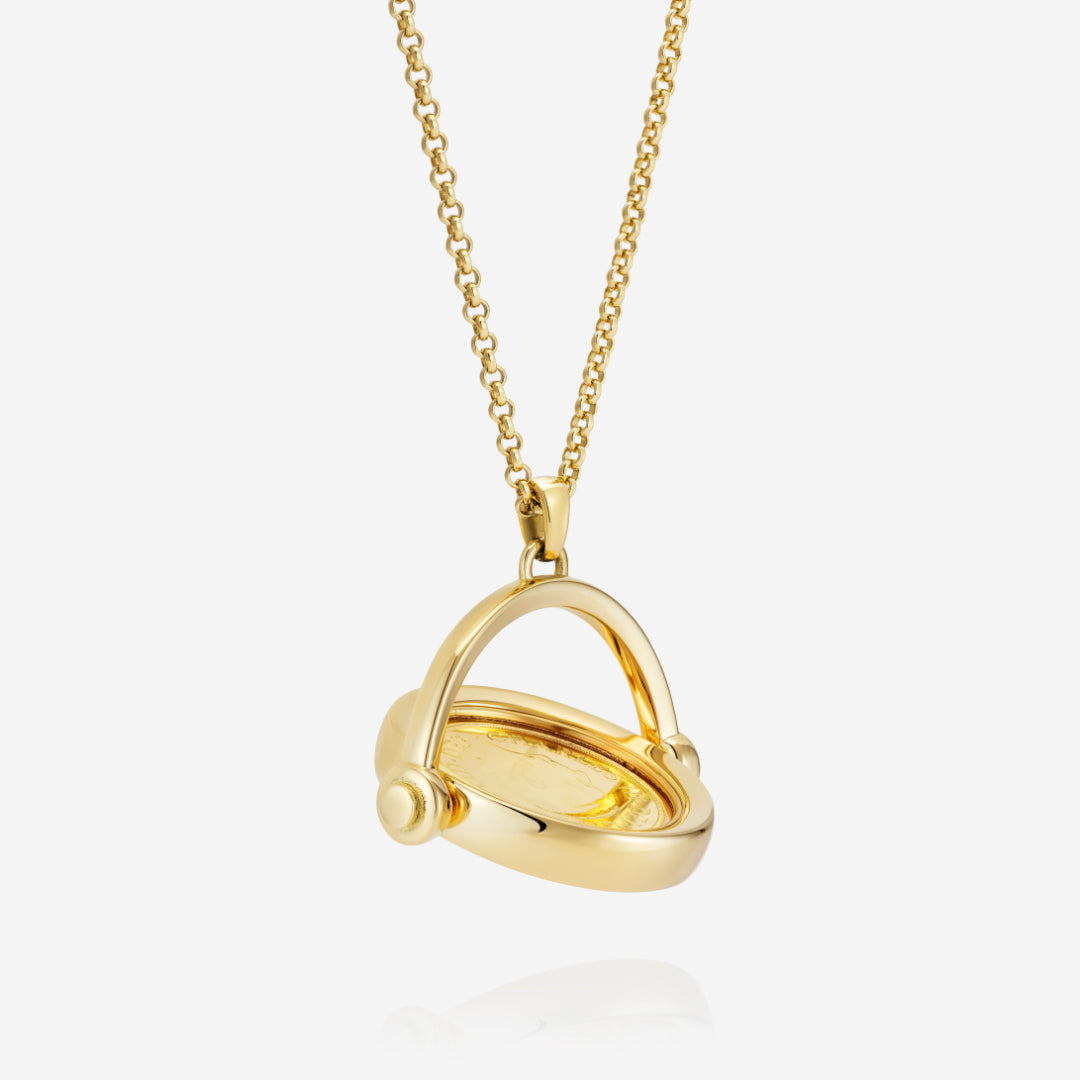 886 Royal Mint Necklaces 886 2026 Half Sovereign Coin Spinner with 18ct Yellow Gold Chain