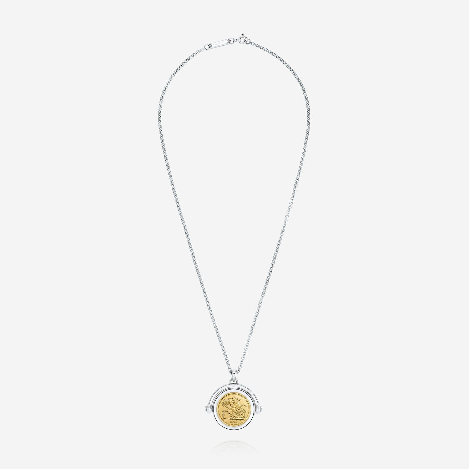 886 Royal Mint Necklaces 886 2027 Half Sovereign Spinning Pendant with Chain Sterling Silver