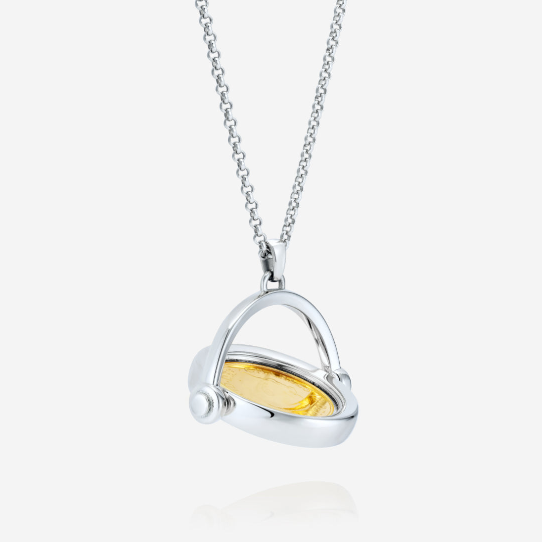 886 Royal Mint Necklaces 886 2026 Half Sovereign Spinning Pendant with Chain Sterling Silver