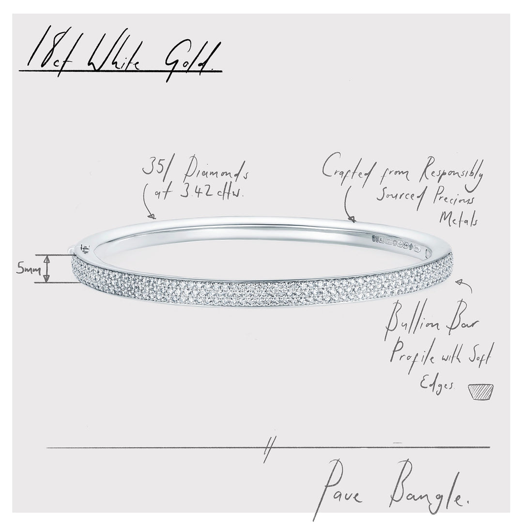 886 Pav Bangle in 18ct White Gold – 886 Royal Mint