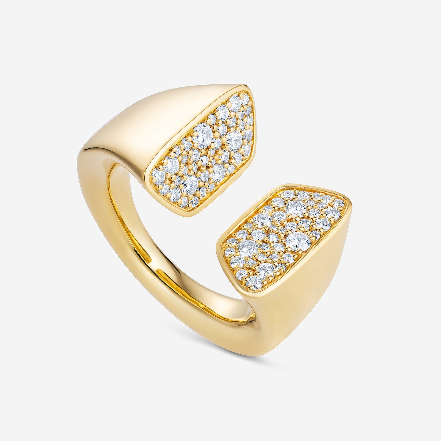 886 Royal Mint Rings Aurum Pavé Large Open Ring, 18ct Yellow Gold