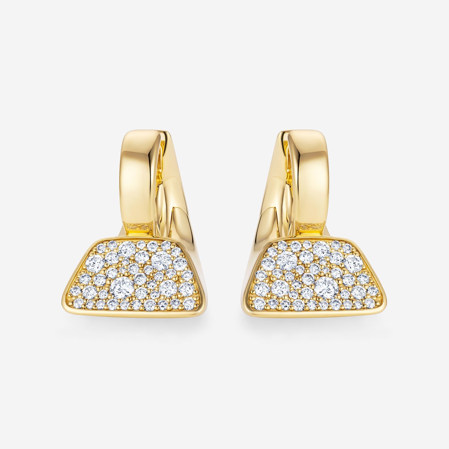 886 Royal Mint Earrings Aurum Bullion Pavé Hoop Earrings, 18ct Yellow Gold